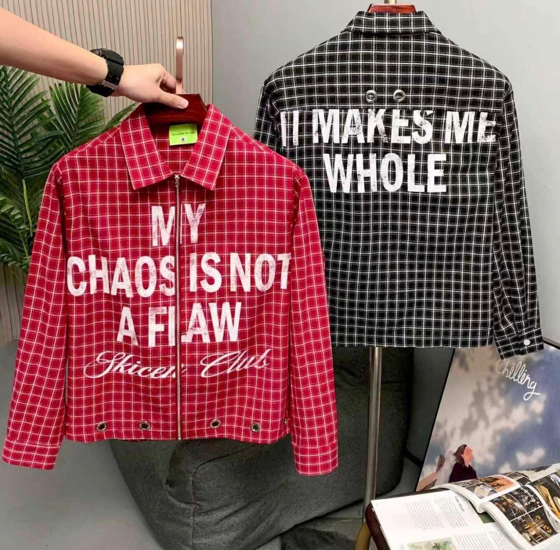 Savage Base Black White Check My Chaos is Not A Flaw Print Premium Quality Full sleeve Imported Shirt 9541-A