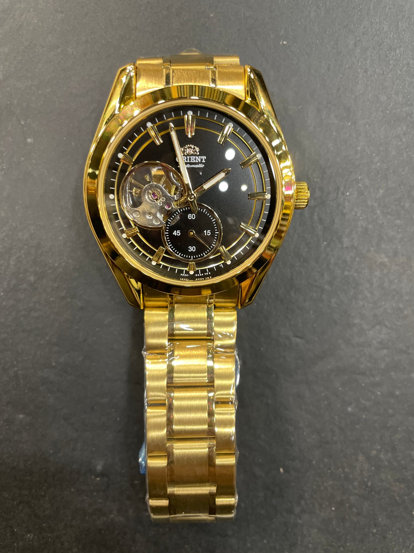 IRO ORI Gold Chain With Black Dial Automatic Machine Premium Quality Men’s Watch 990506