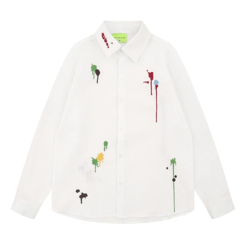 Savage Base White Colour Embroidery Work Full Sleeve Imported Shirt YR9289