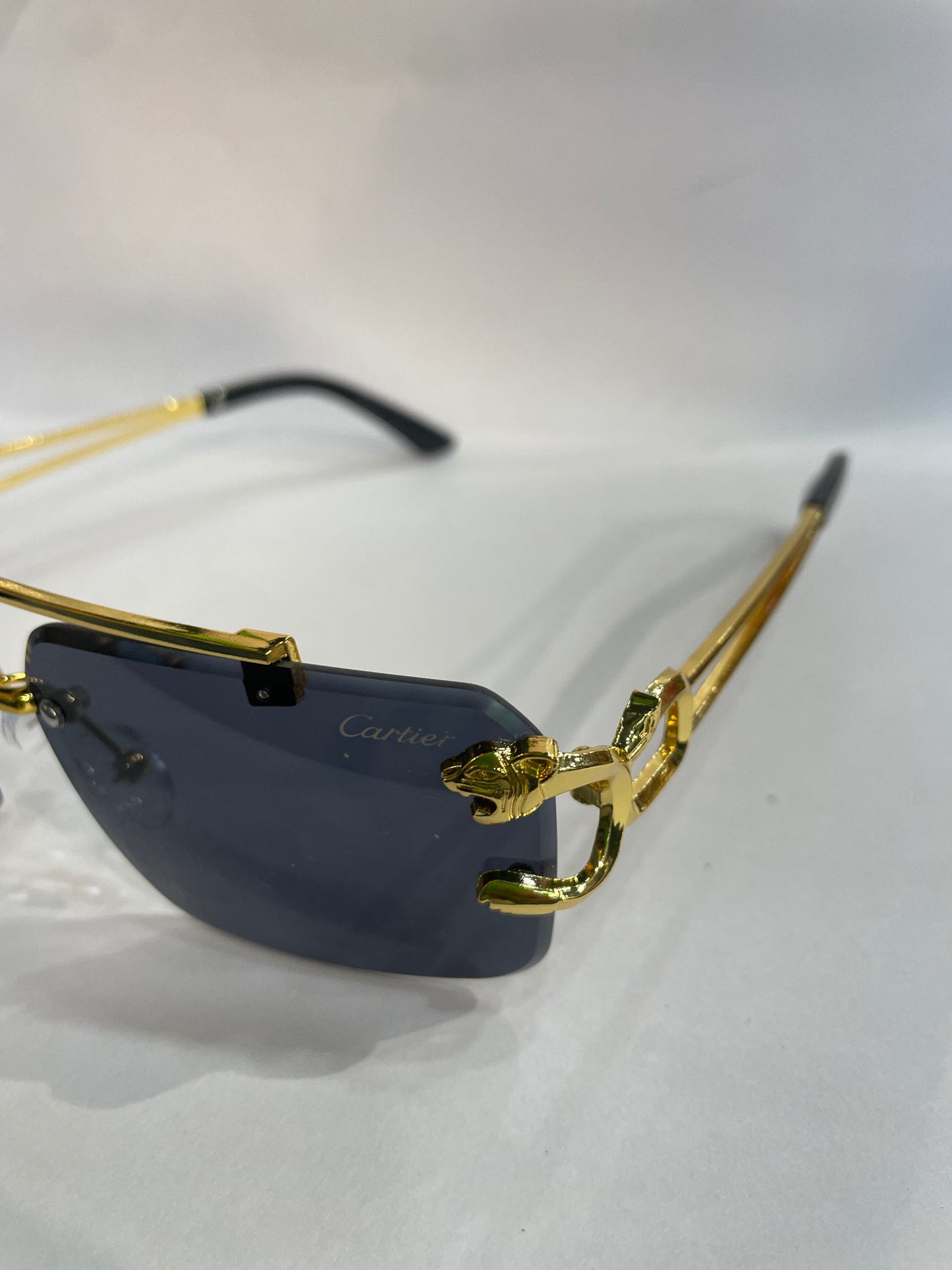 RAC Frameless Golden Black Stick Black Shade Sunglass SUN 2033