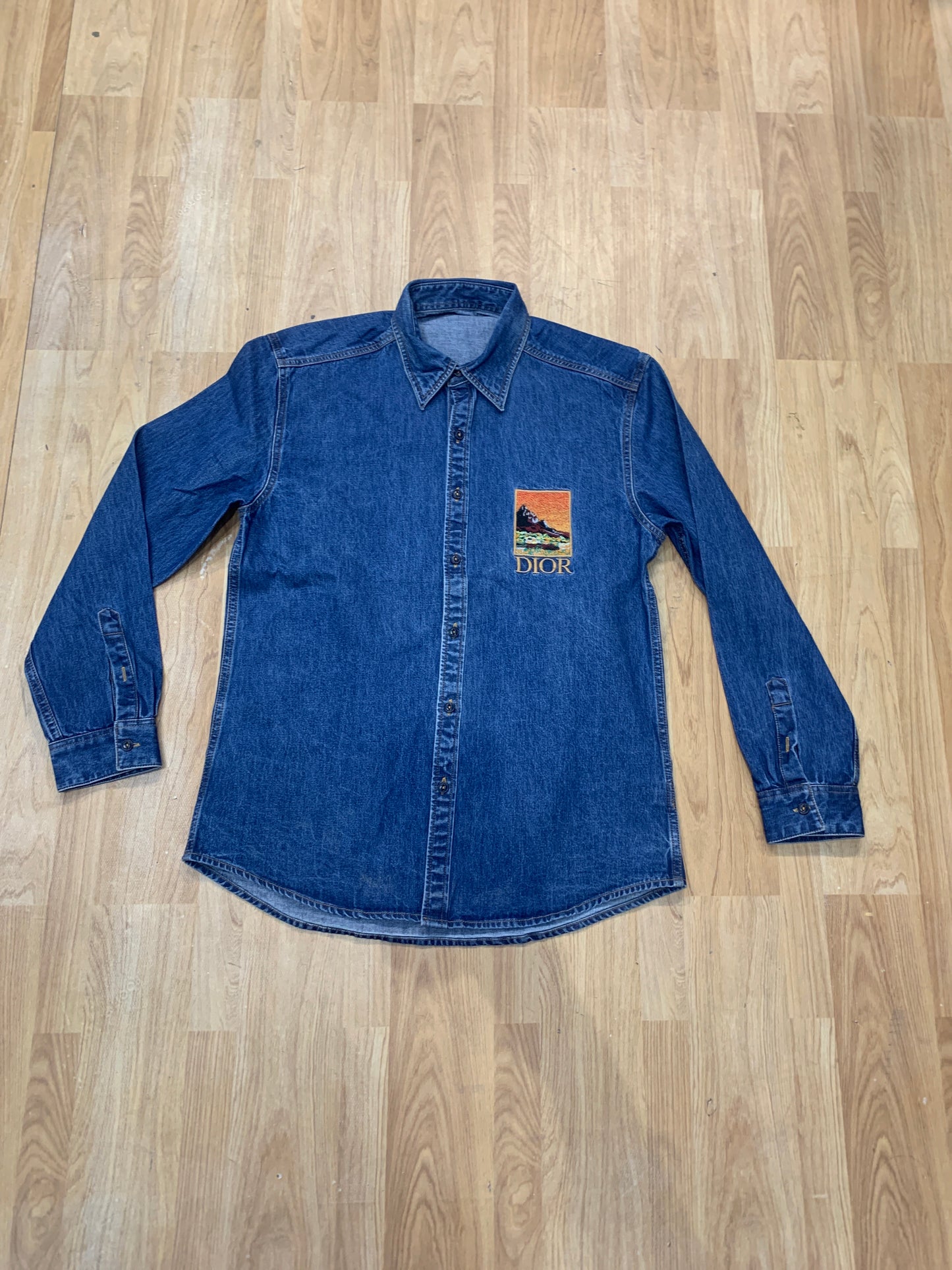 OID Denim shirt Navy Blue OID back and print 80999