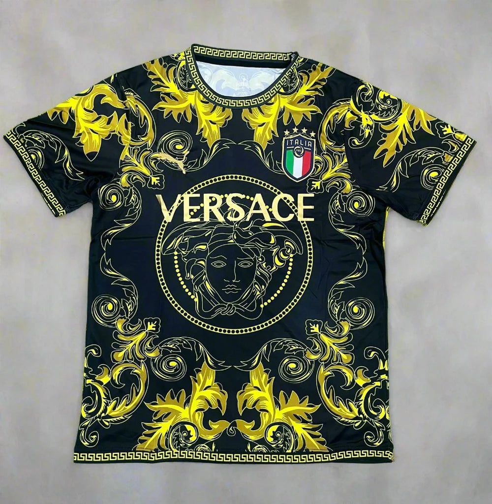 Mup Rev Yellow Black Colour Print Round Neck Tshirt Jersey 744289