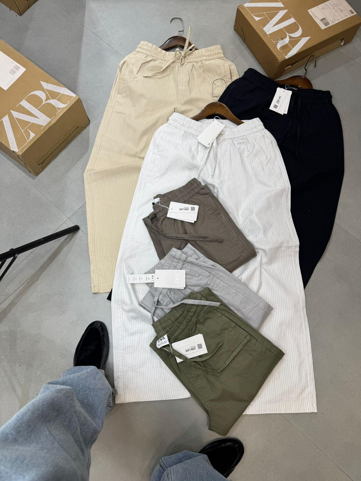 RAZ ZAR Black Lining Unisex Linnen Pants 990035