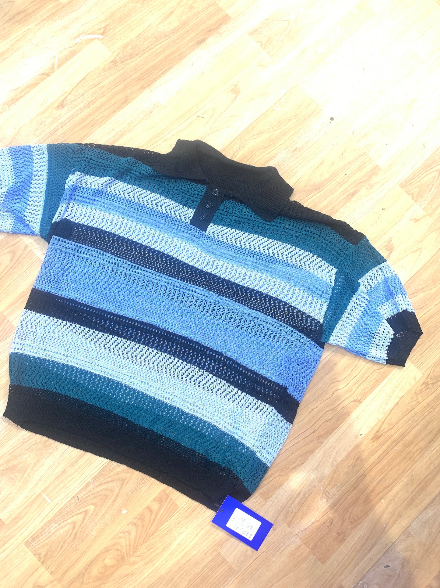 Crochet Tshirt Black Green Sky Blue Colour Half sleeve 7567