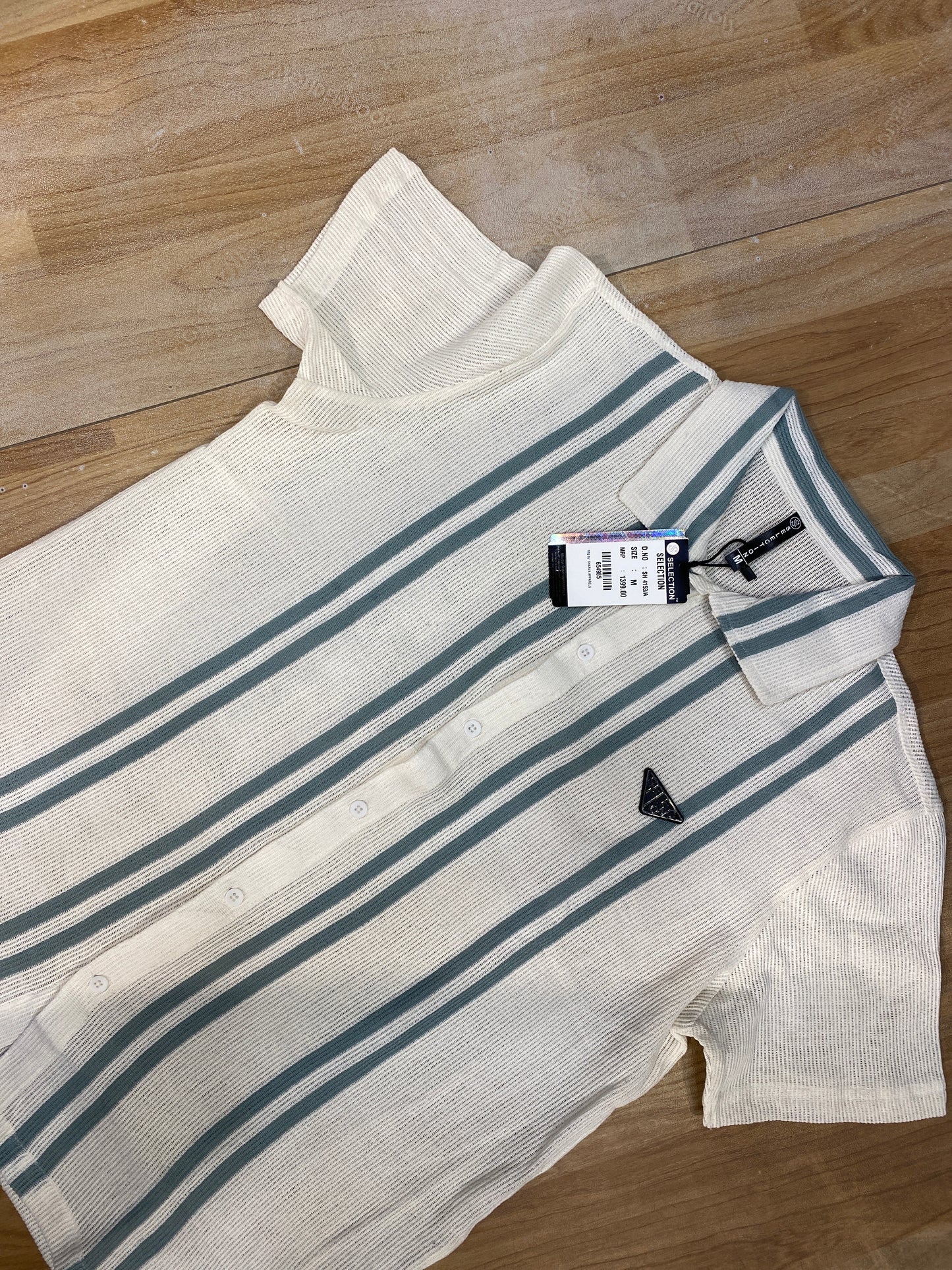 Selection crosia shirt half sleeve imported beige green colour 654985