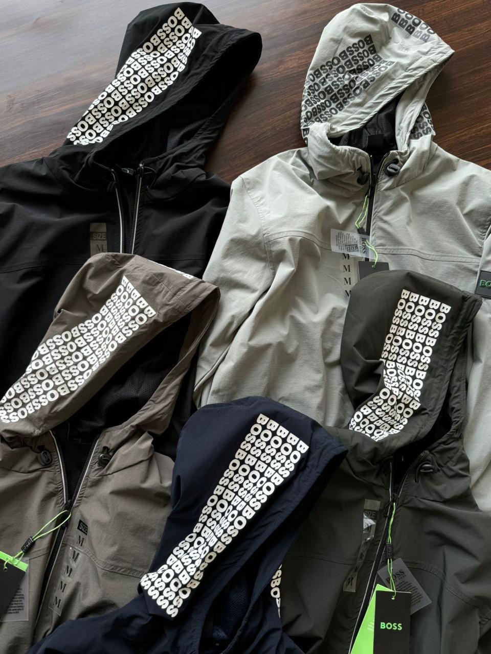 SOB GUH Olive Colour With Hood Print Premium Quality windcheater Zipper Jacket 28057