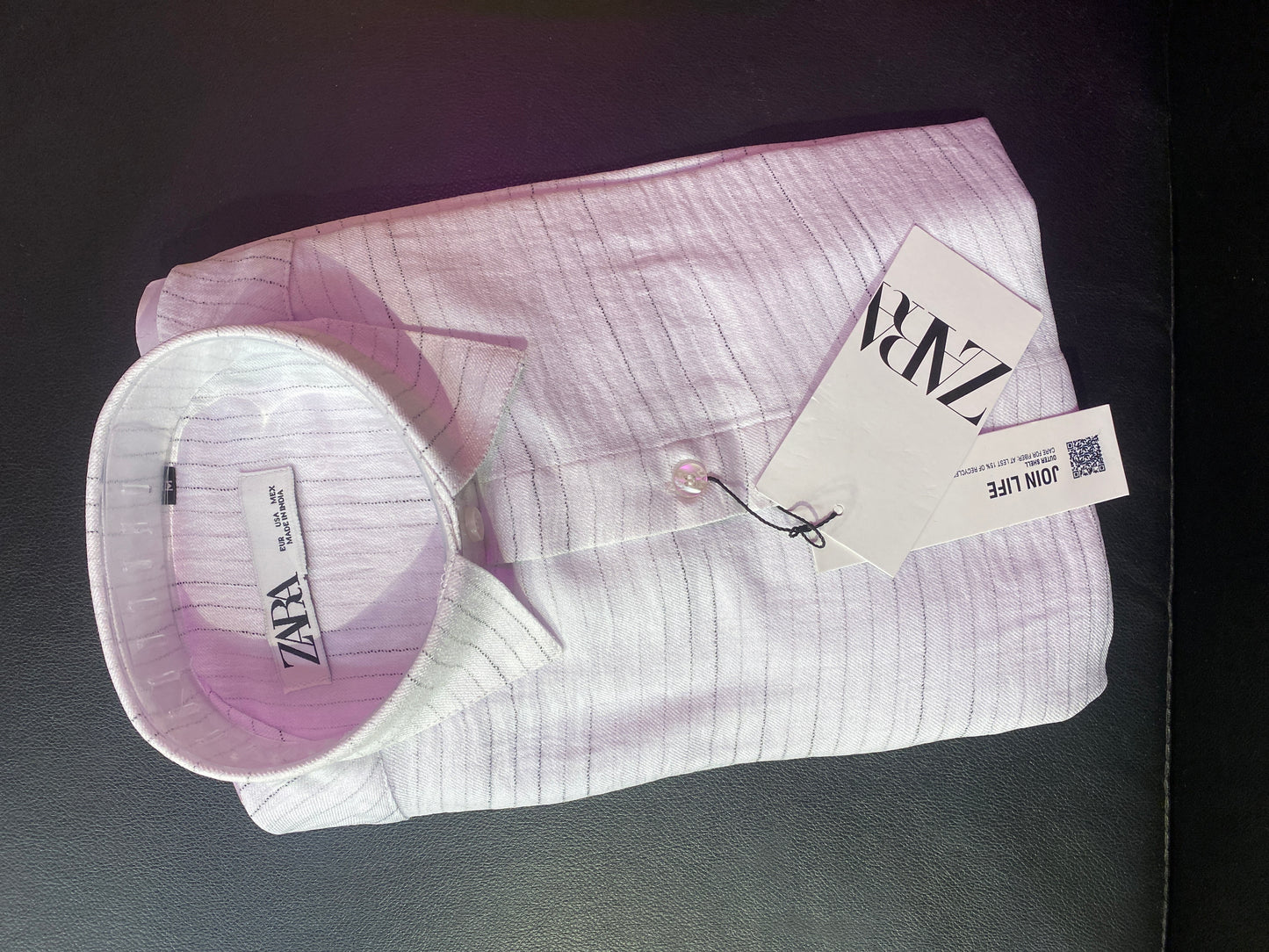 RAZ White Colour Black Line Stripe Shirt ZAR Full Sleave H7575