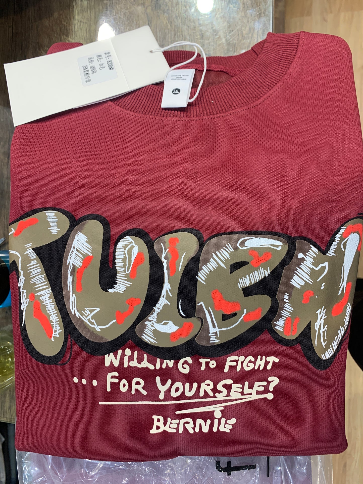 TUIBN Maroon Colour With Front Print Sweatshirt 82006