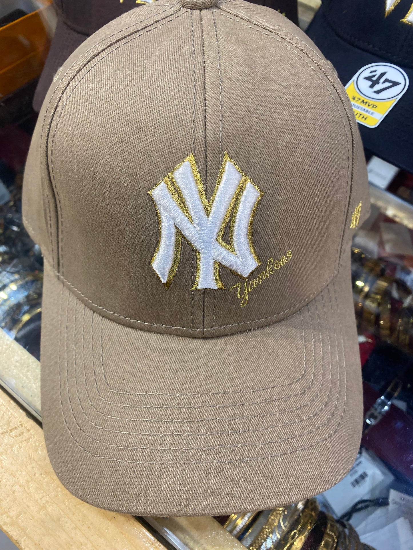 YN NY White Golden Logo Multy Colour Unisex Cap 988960