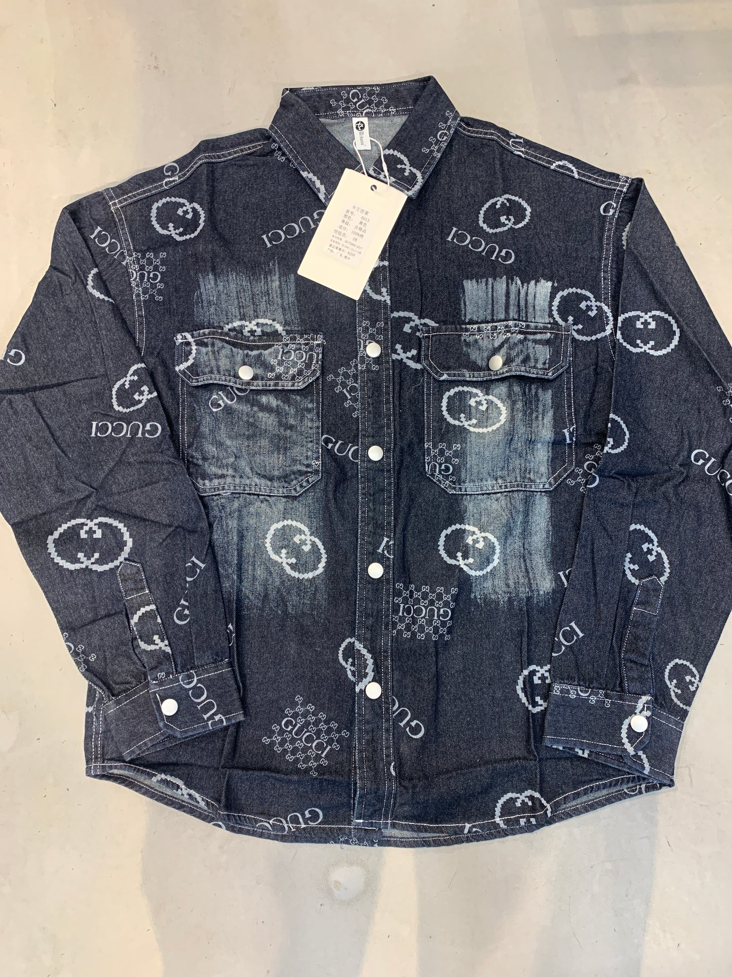 CUG Qikanu Denim Blue Rugged Full Sleeve Shacket 6913