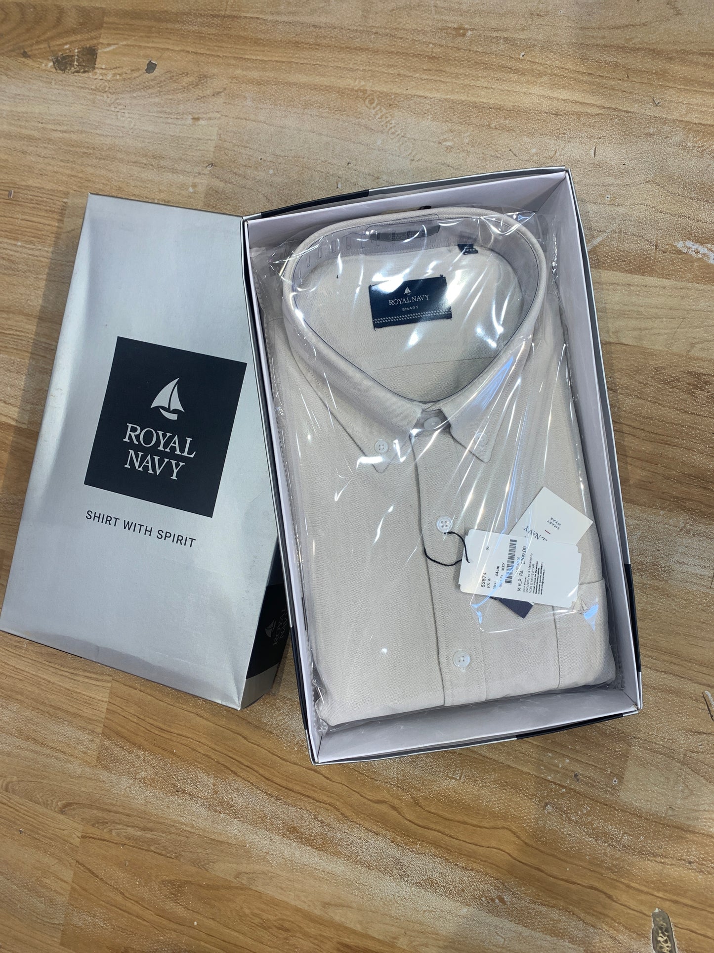 ROYAL NAVY Beige Shirt Full Sleeve Sky Colour 5118183123