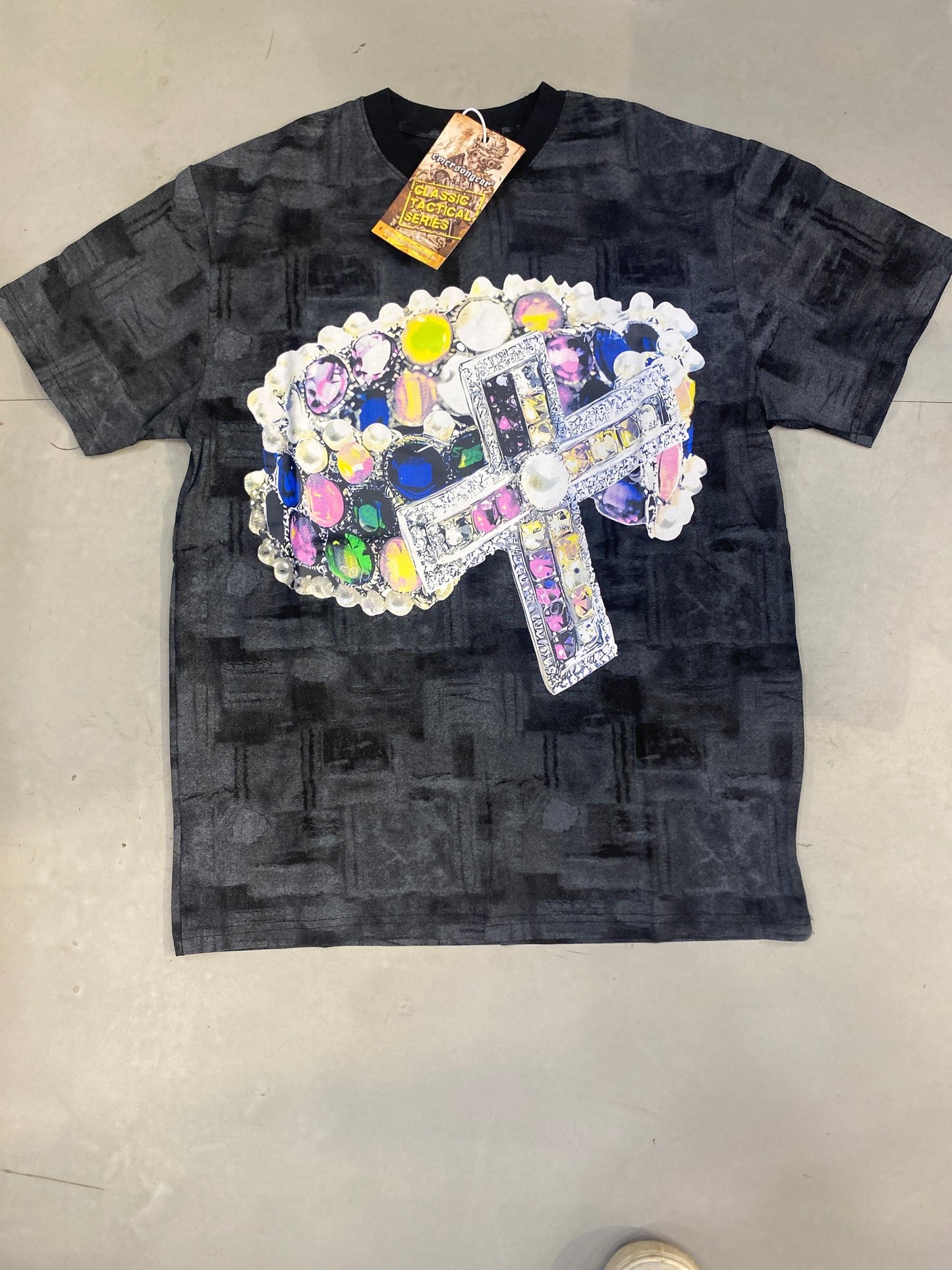 I.N.C Black Grey Faded Tie Die Colour Multy Colour Print Back Print Premium Quality Imported Oversized Unisex T Shirt 990388