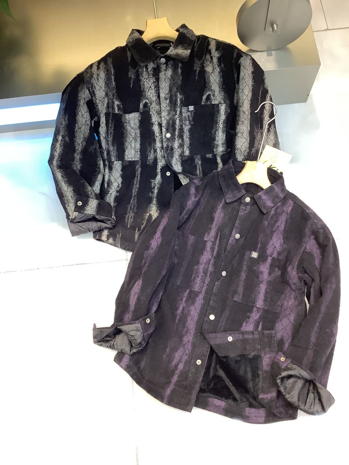 MORN DRE Purple Black Denim Rugged Design Premium Quality Oversized Men’s Jacket 2581