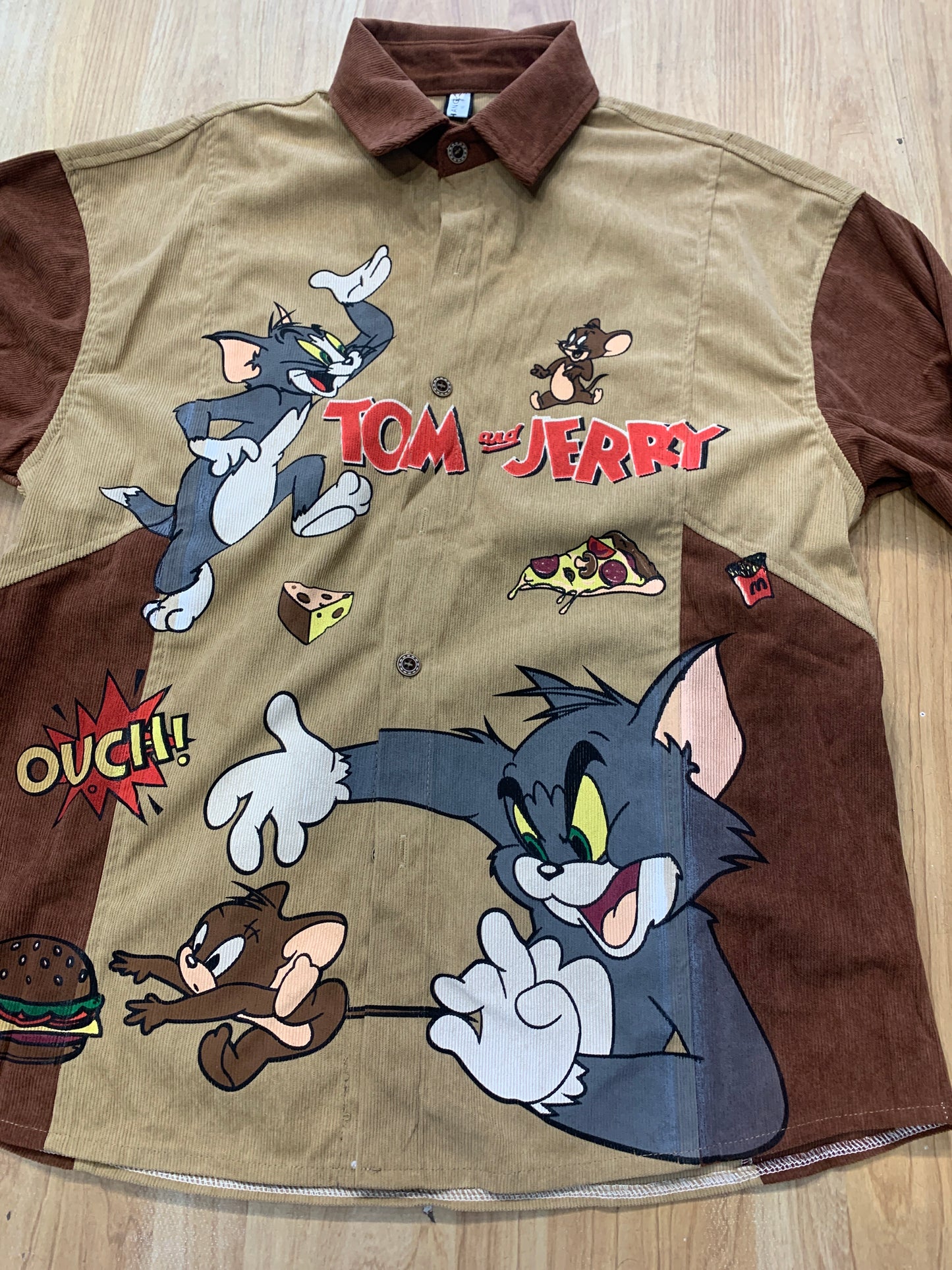 Shirt Dark Brown sleeve & collar Brown Colour Tom and Jerry print 88811