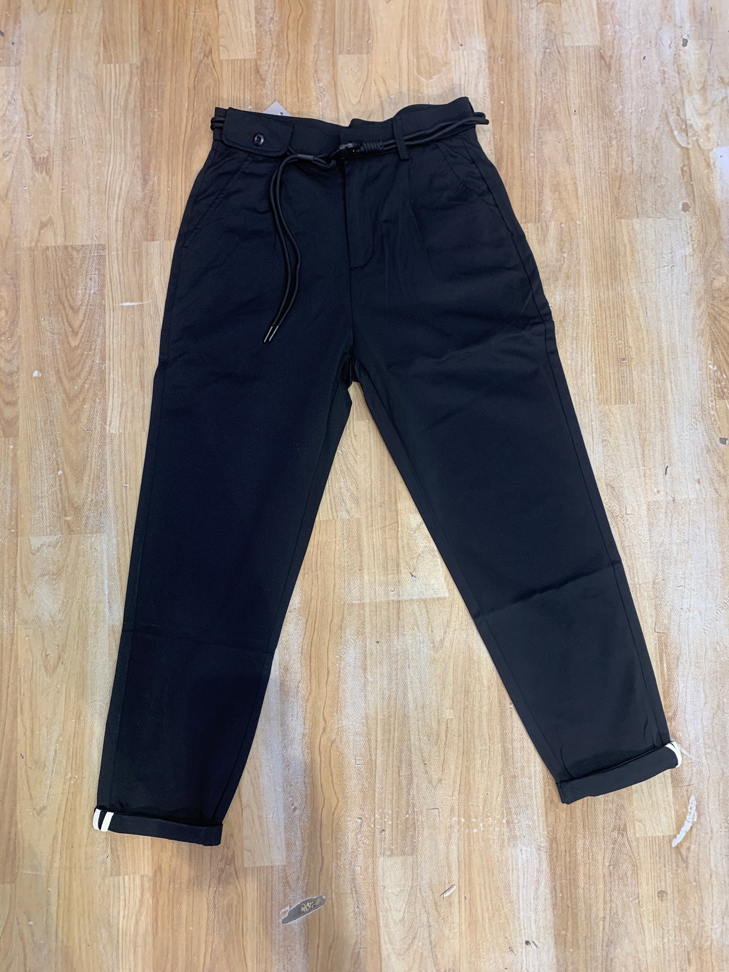 Black Colour Korean Style Unisex Pants J086