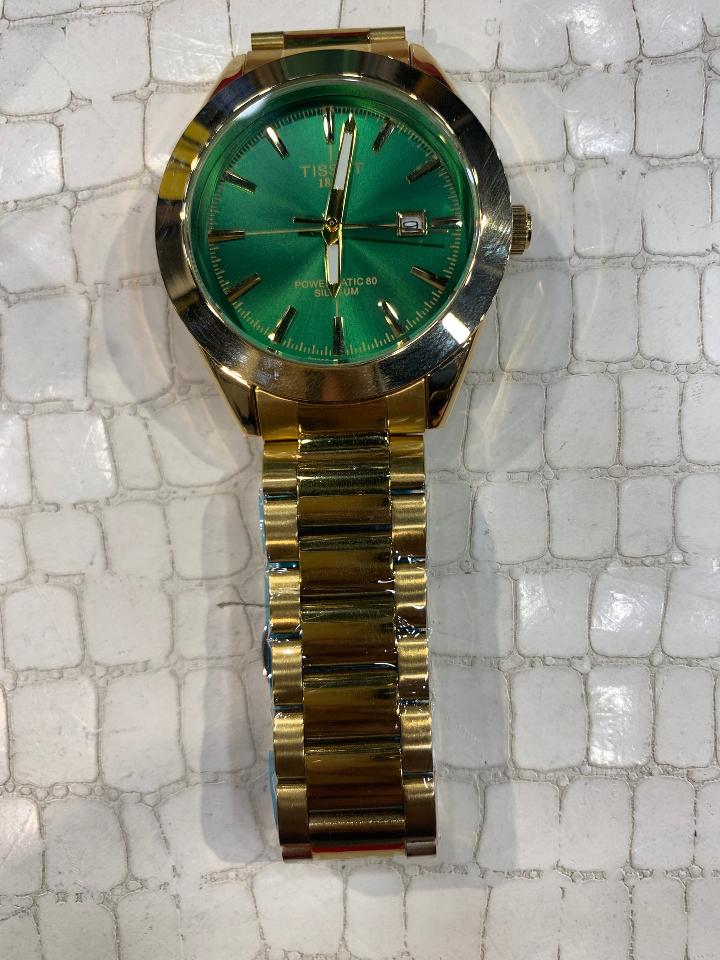 SIT TIS Golden Chain Green Dial Men Watch 990989