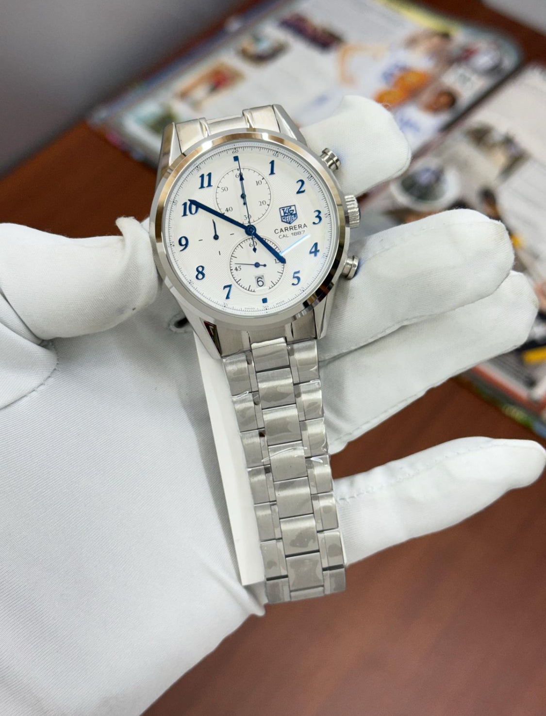GAT Silver Chain White Dial Premium Quality Men’s Watch 989456