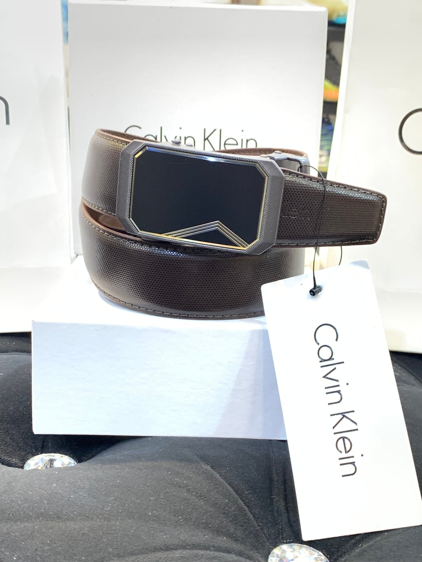 LAC Brown Colour Black Buckle Belt 987376