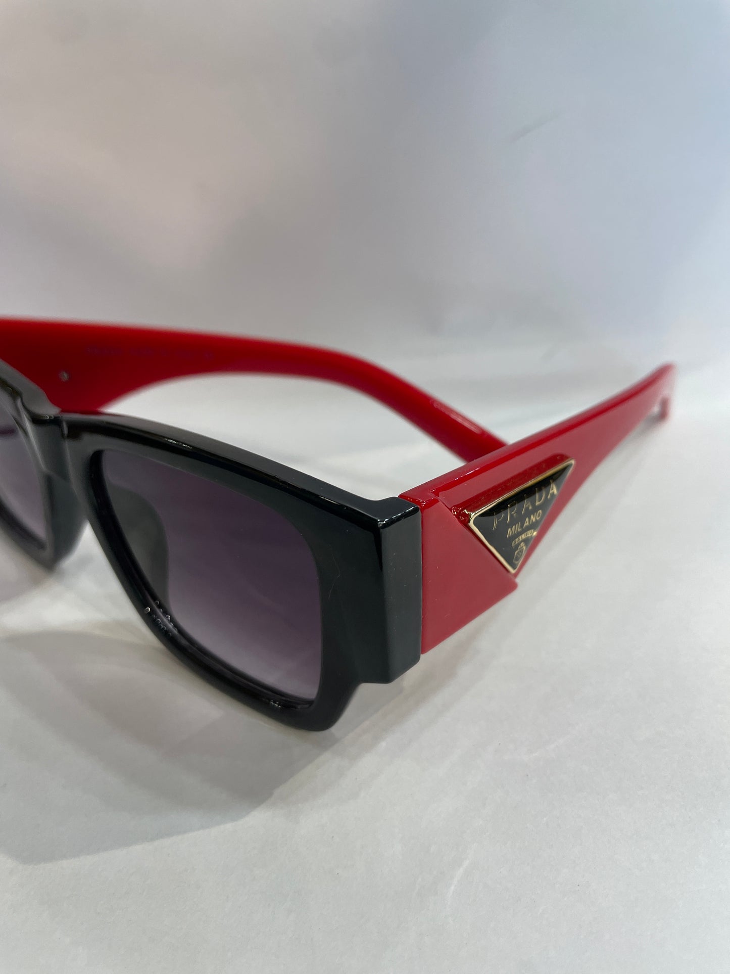 ARP Black Frame Red Stick Black Shade Unisex Sunglass 6092 53 21 145