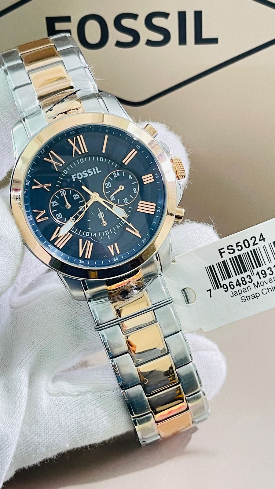 Sof Copper Silver Chain blue Dial chronograph Man Watch 988783