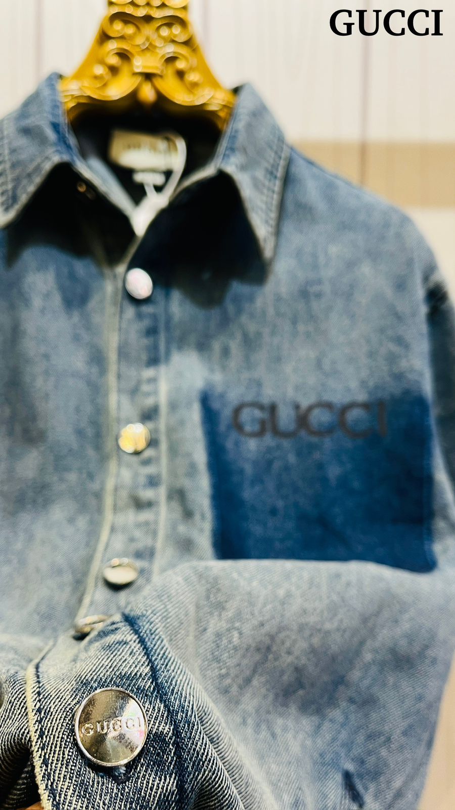 Cug Blue Colour Half Sleeve Denim Shirt 989432