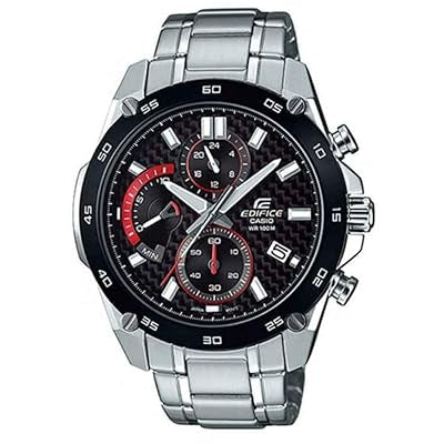 IDE Silver Chain Black Ring Black Dial Men's Watch 987949