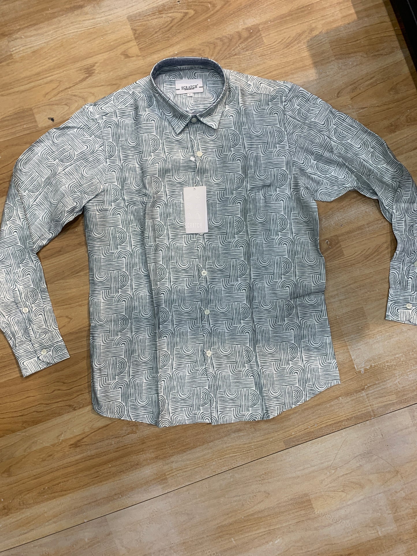 White Green SCRATCH Shirt Full Selves 0075009
