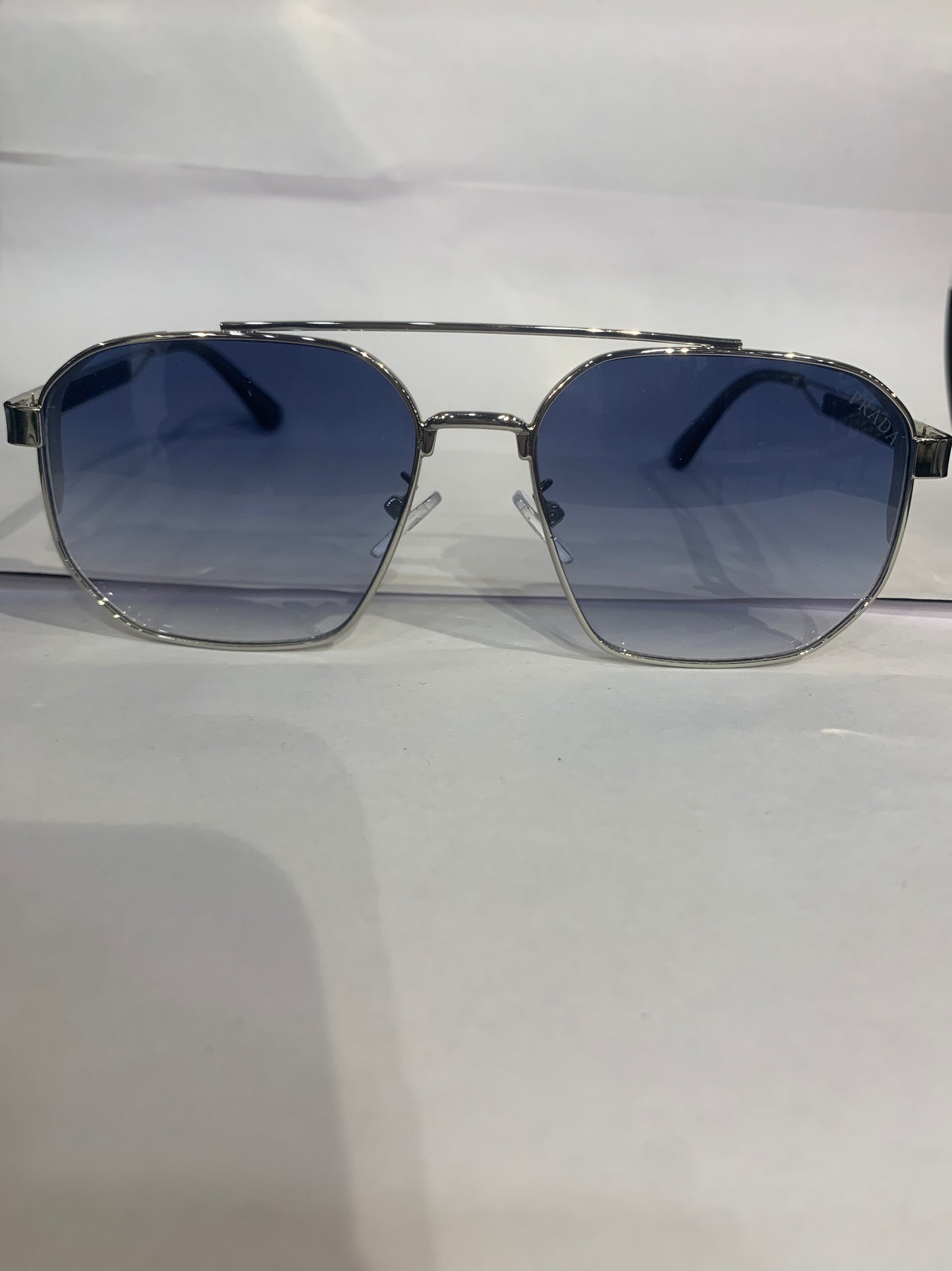 ARP Silver Stike Frame Smoke Blue Shade Unisex Sunglasses C382 58 18 140
