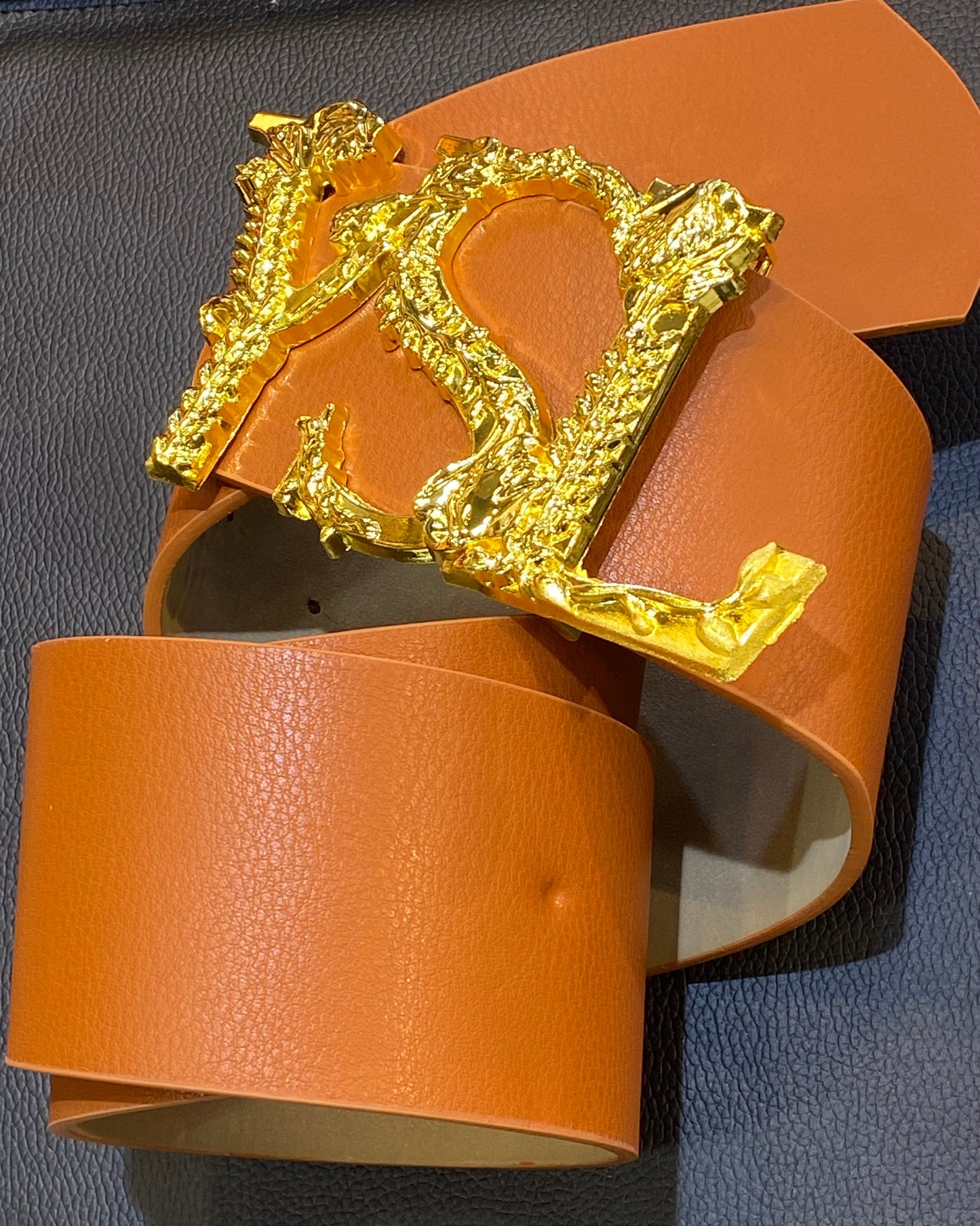 LSY Gold Buckle Tan Belt 987114