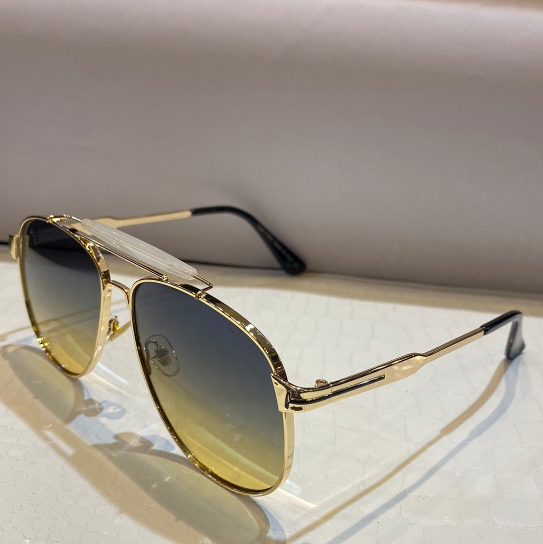 Mot Copper Frame Blue Yellow Shade Unisex Sunglasses Yh107 54 17-140