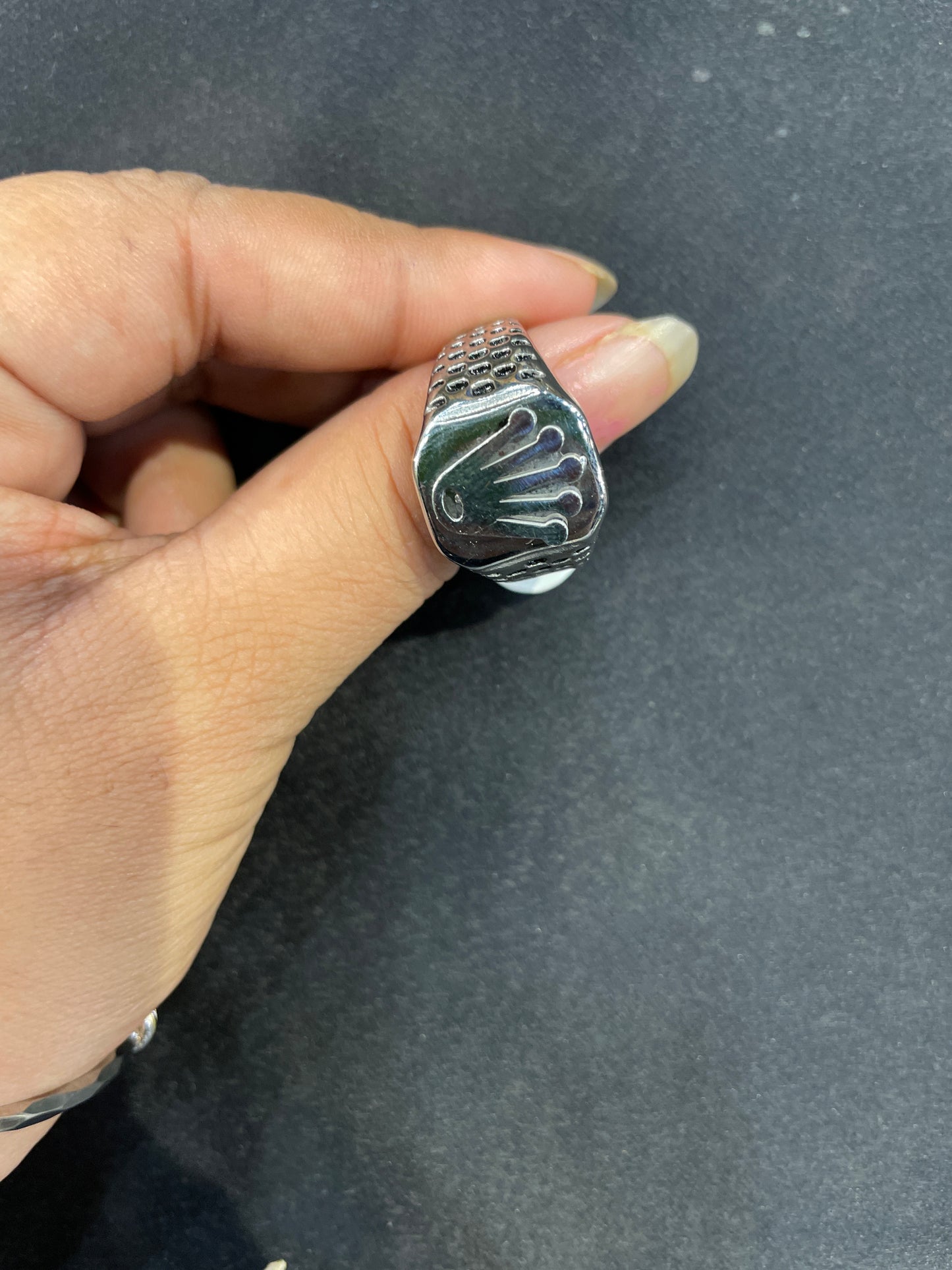 LOR ROL Silver Stylish Ring for Men 991105