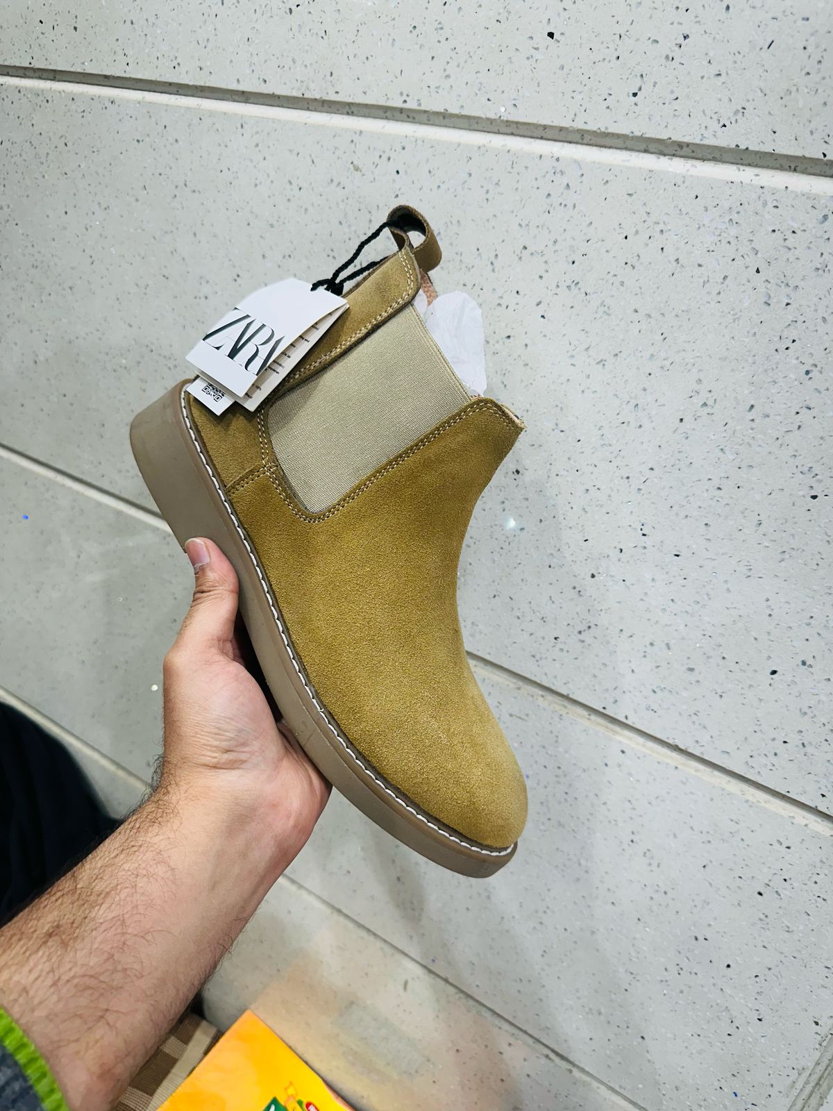 ZAR Beige Suede Leather Chelsea Boot Shoes For Men’s Z-1