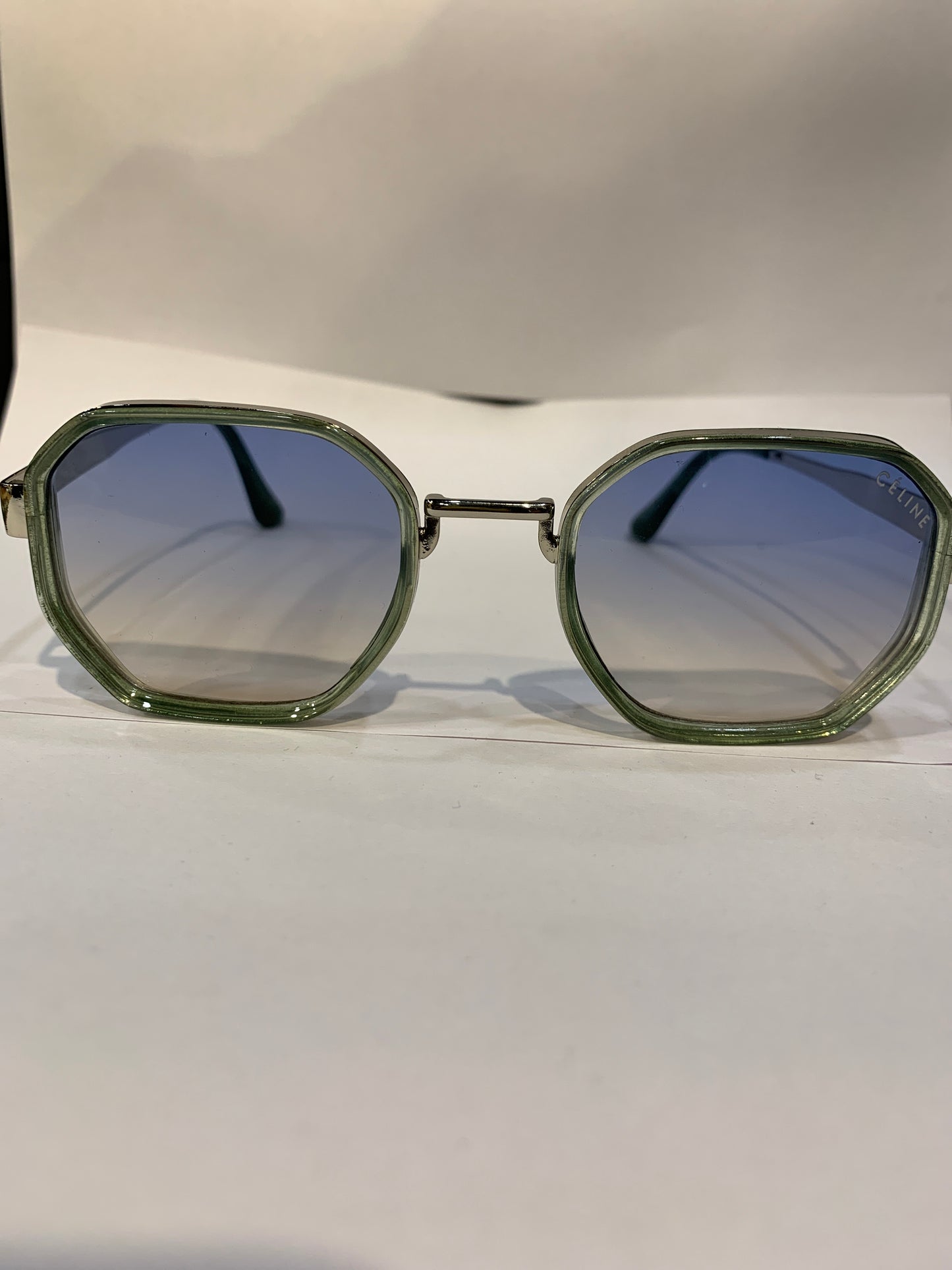 LEC Trancy Green Silver Frame Multi Trancy Shade Unisex Sunglasses C-556 57 18 140