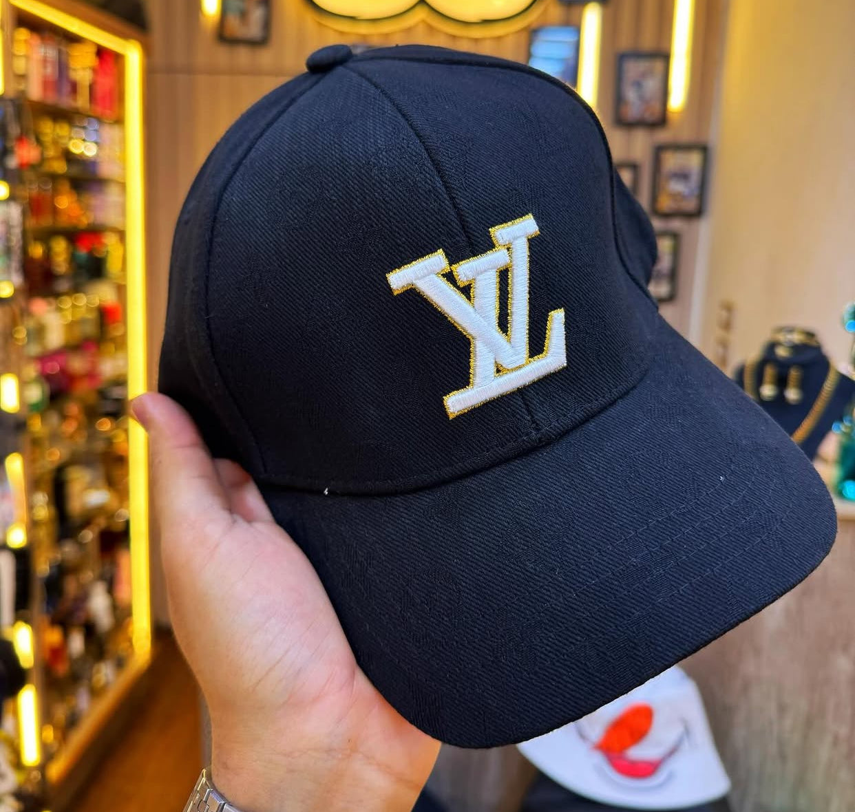 UOL LOU Black Colour White Embroidery Imported Unisex Cap 990280