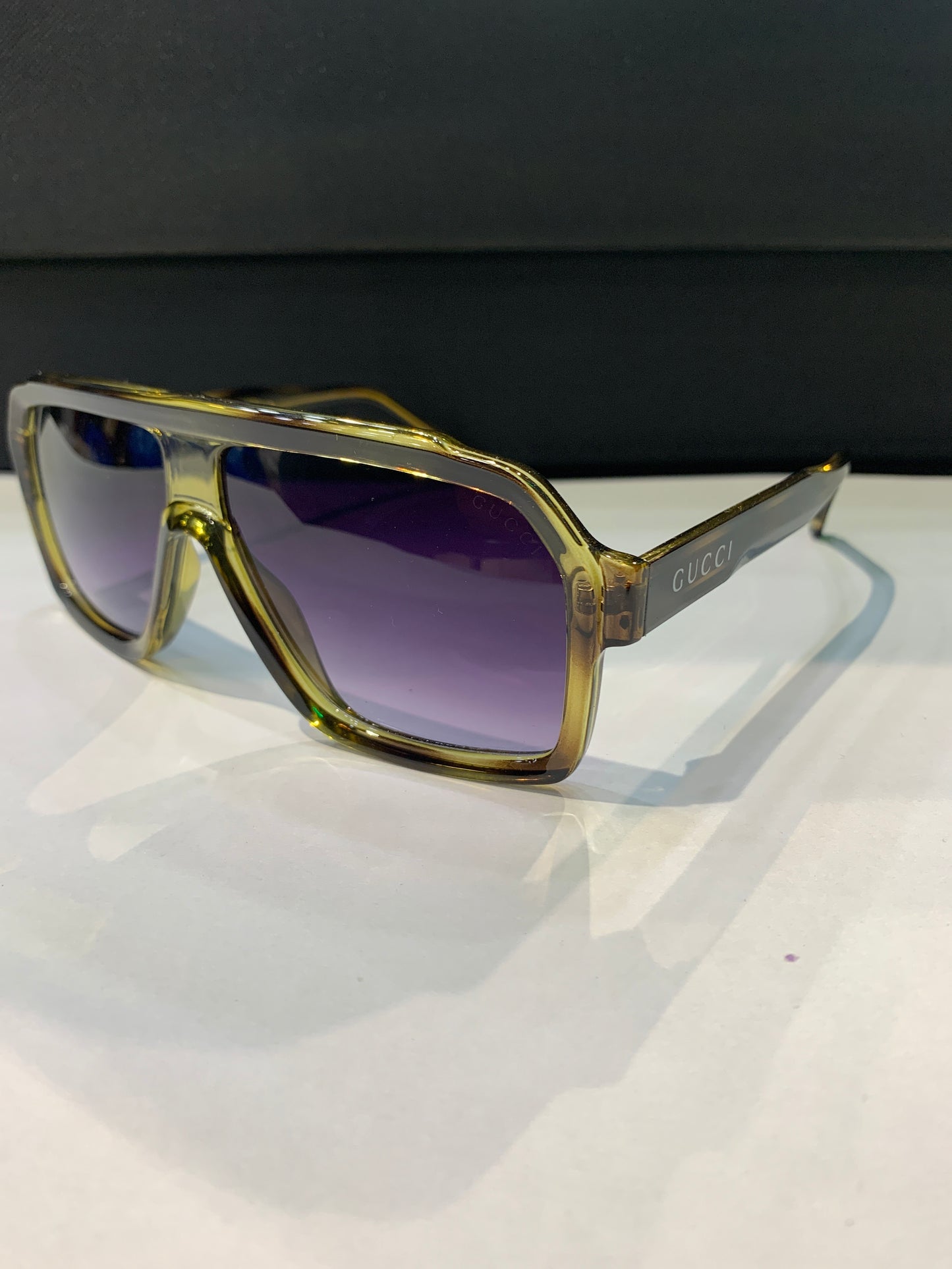 CUG Brown Leopard Print Frame Green Shade Premium Quality Unisex Sunglass 97009 58 17-150 C8