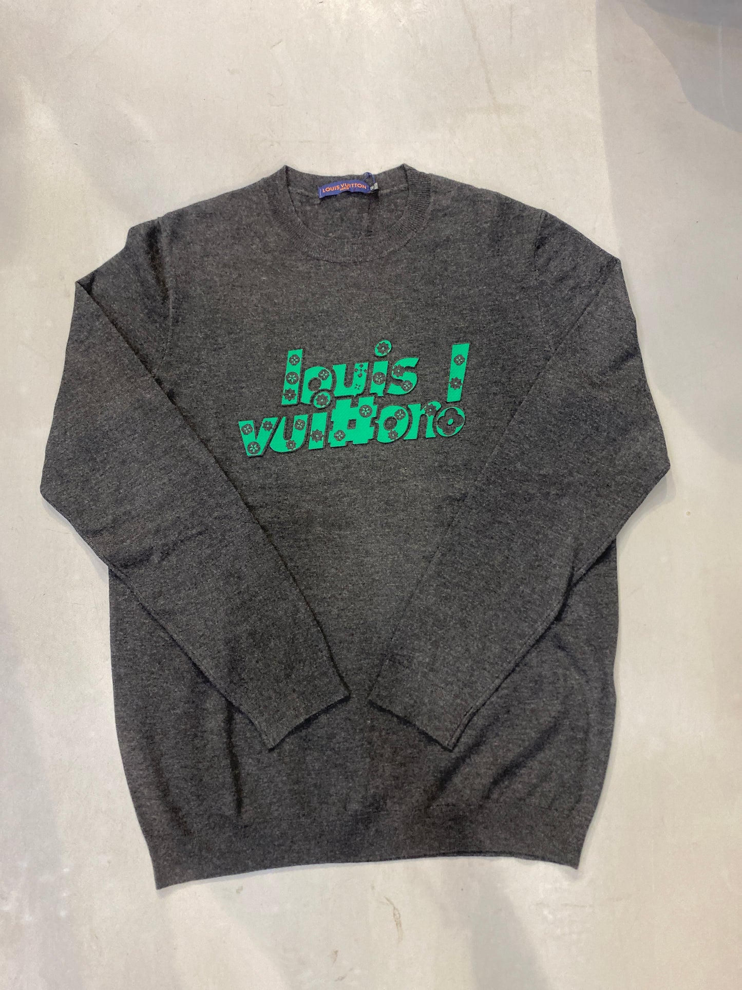 UOL Imported Sweater Dark Grey Colour With Green Colour LV Printed 989930