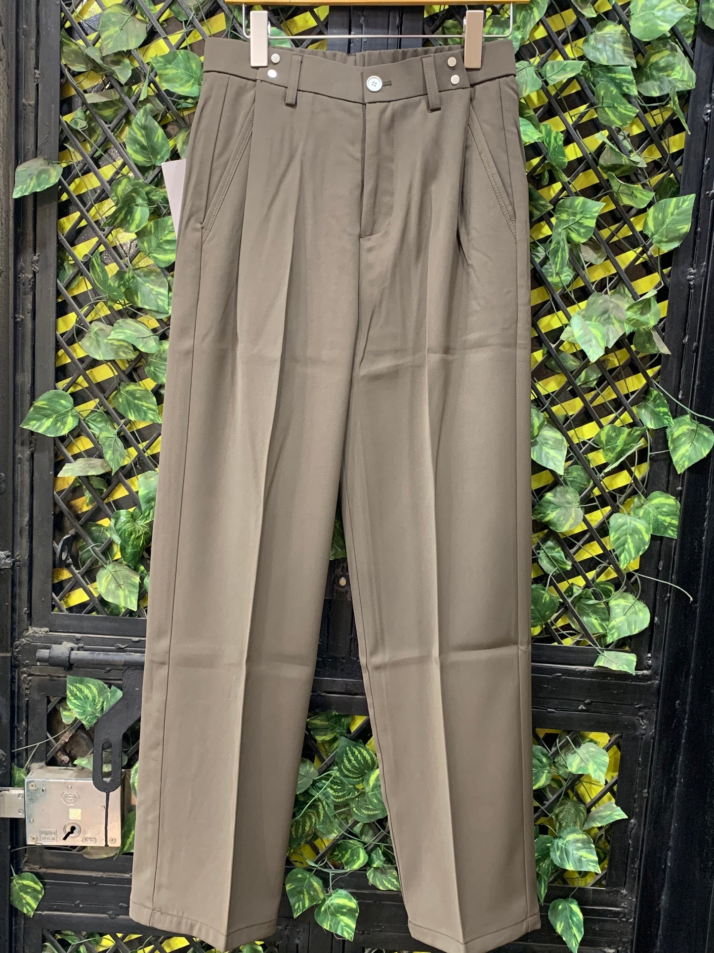 J.JN Brown Korean Straight Fit Unisex Pants 25F06