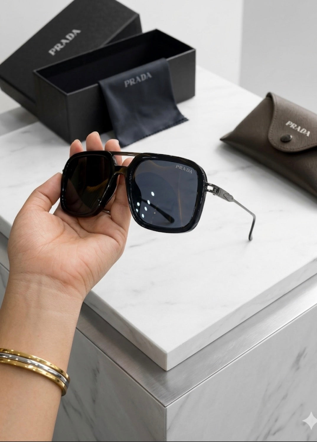 ARP Black Frame Black Shade Unisex Branded Sunglasses SUN206