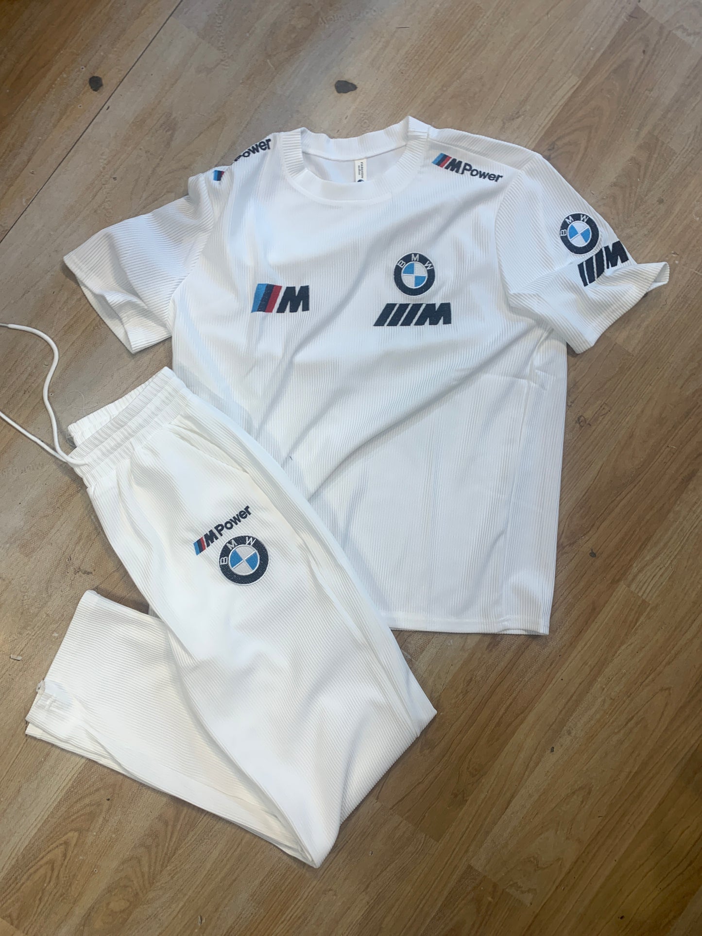 BMW White Coord set Tshirt & Lower 8233