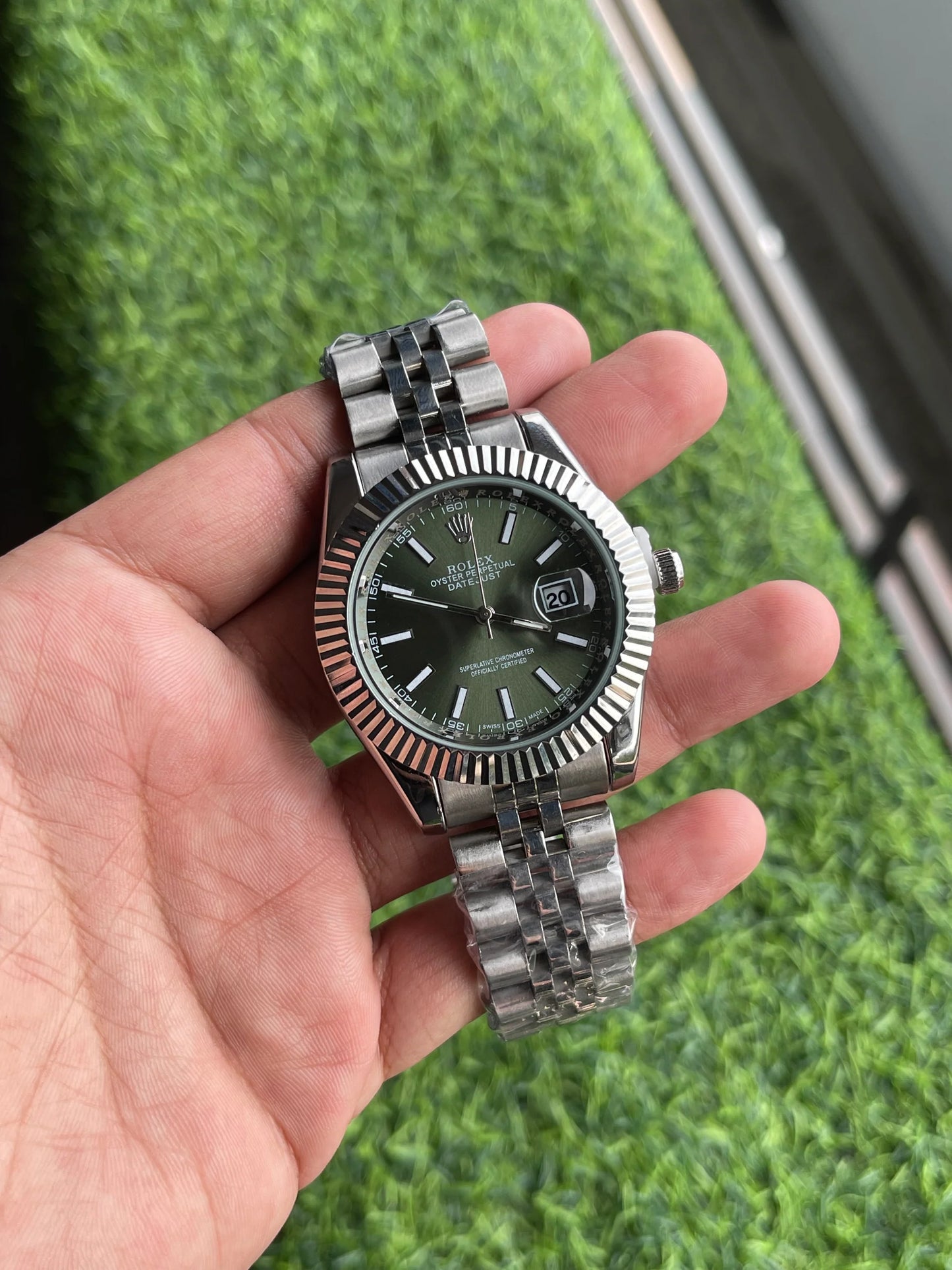 Lor Sliver Chain Green Dial Japanese Machinery Automatic Men's Watch 989666