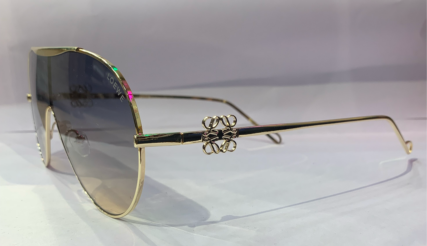 EOL Golden Frame Multy Trancy Shade Golden Stick Unisex Sunglasses SUN105