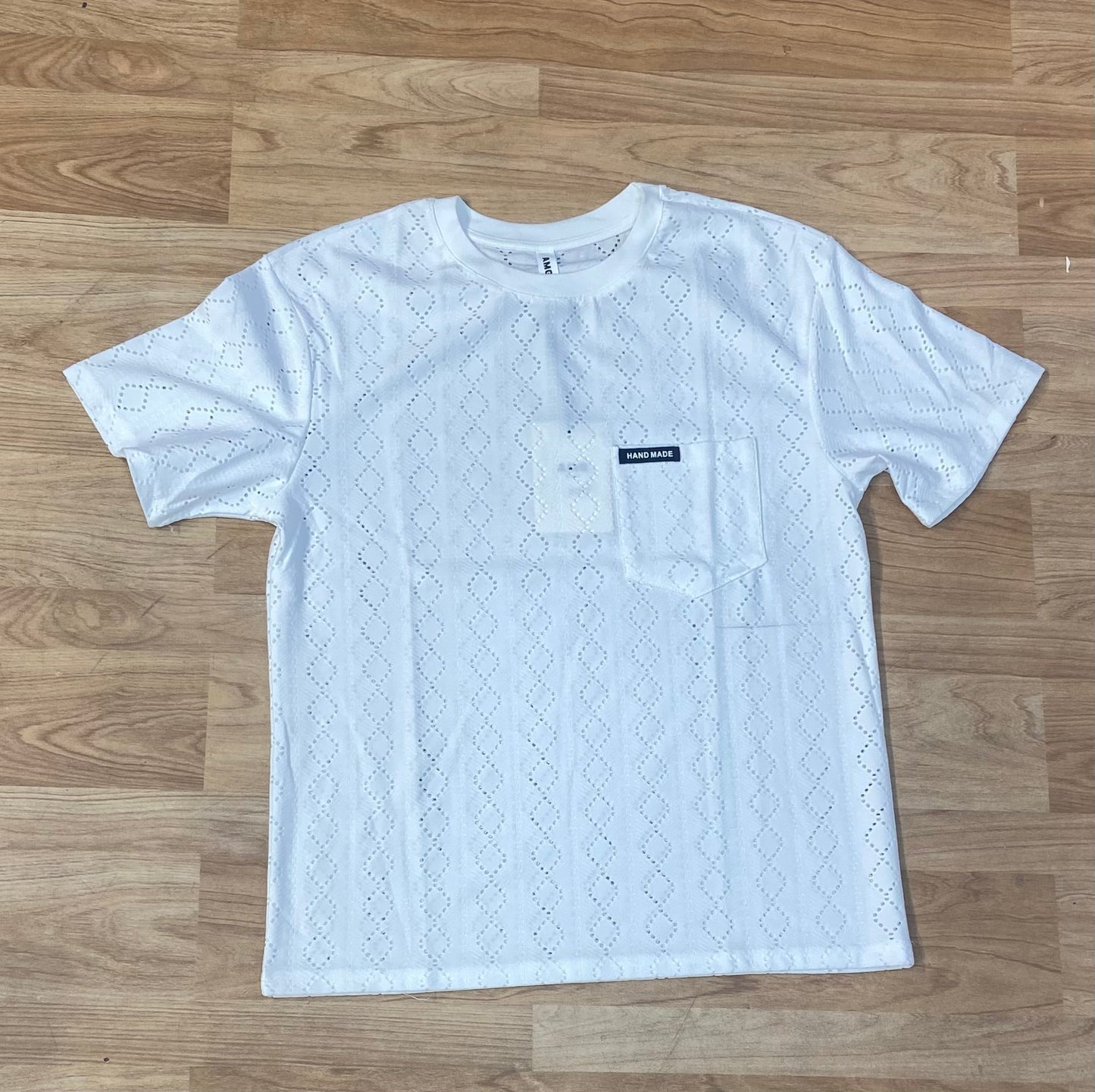 AMG White Colour With crochet Design Premium Quality Tshirt 20212