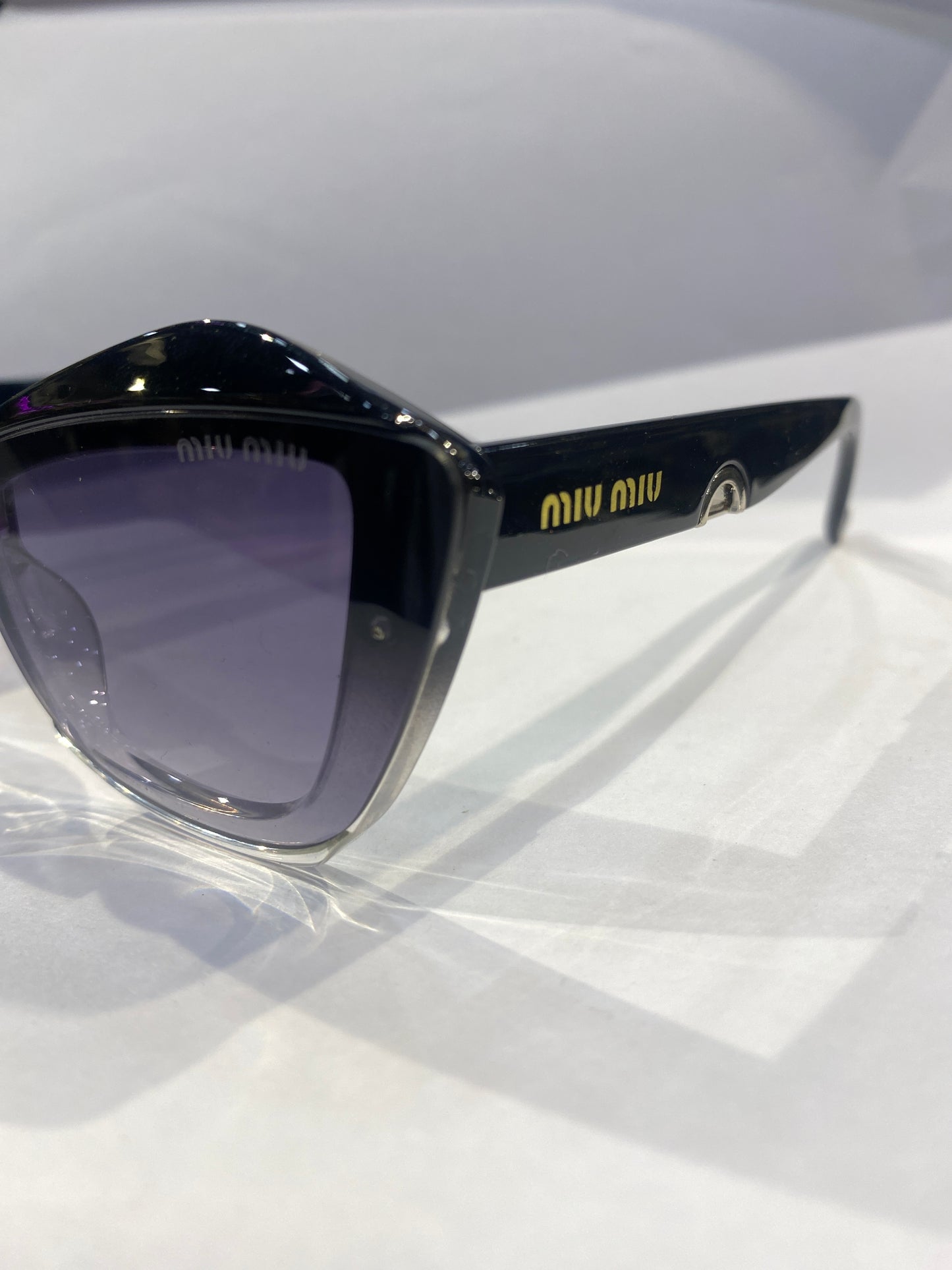 UIM MIU Dark Grey Transparent Frame Purple Shade Sunglasses 8820 64 15 143
