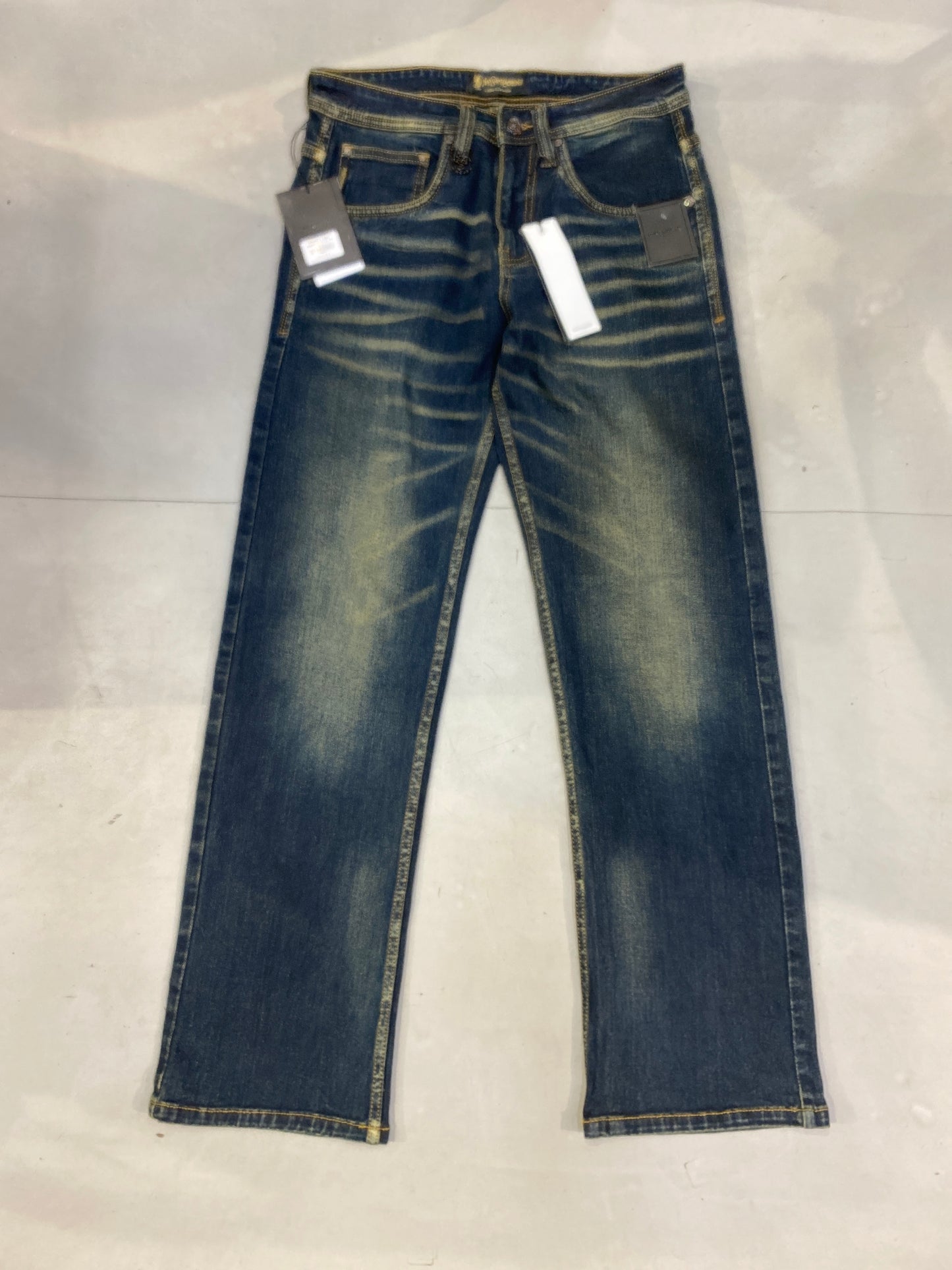 LSY YSL Faded Greenish Blue Premium Quality Straight Baggy Fit Jeans 14402