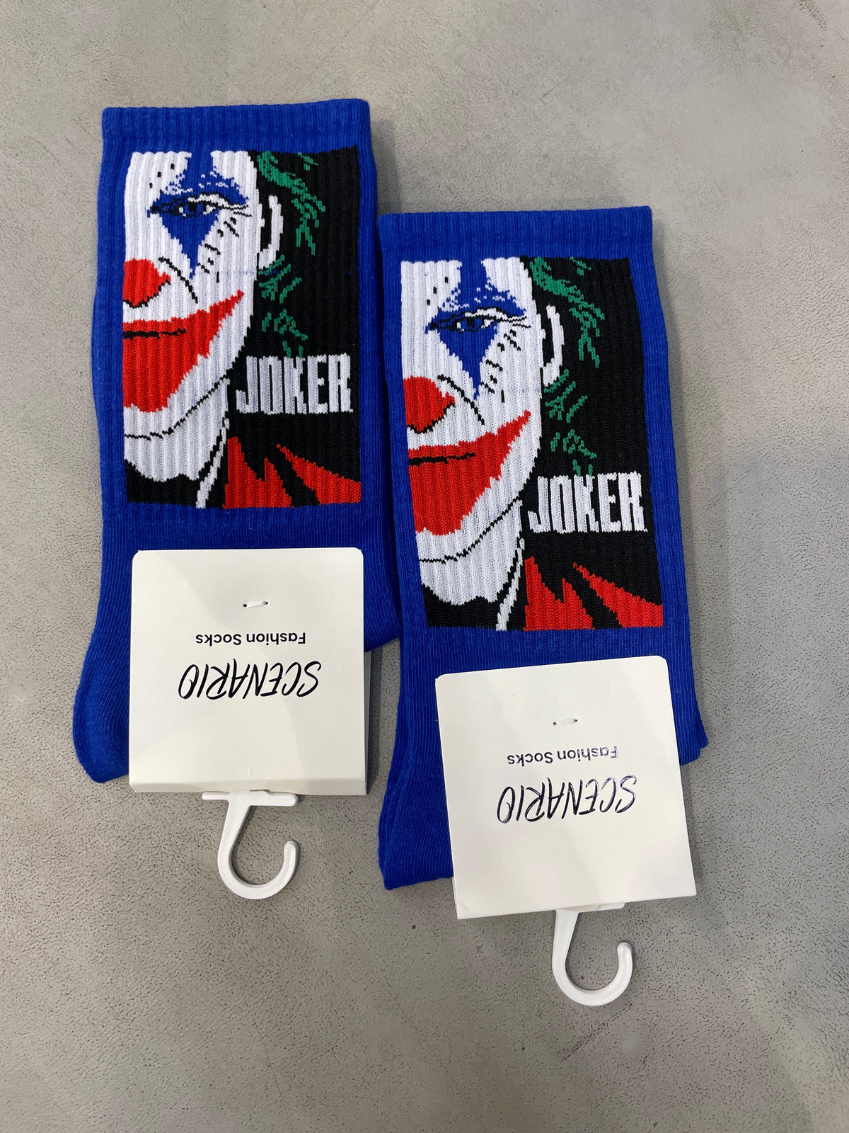 Scenario Blue Colour Joker Print Premium Quality Full Socks 991183