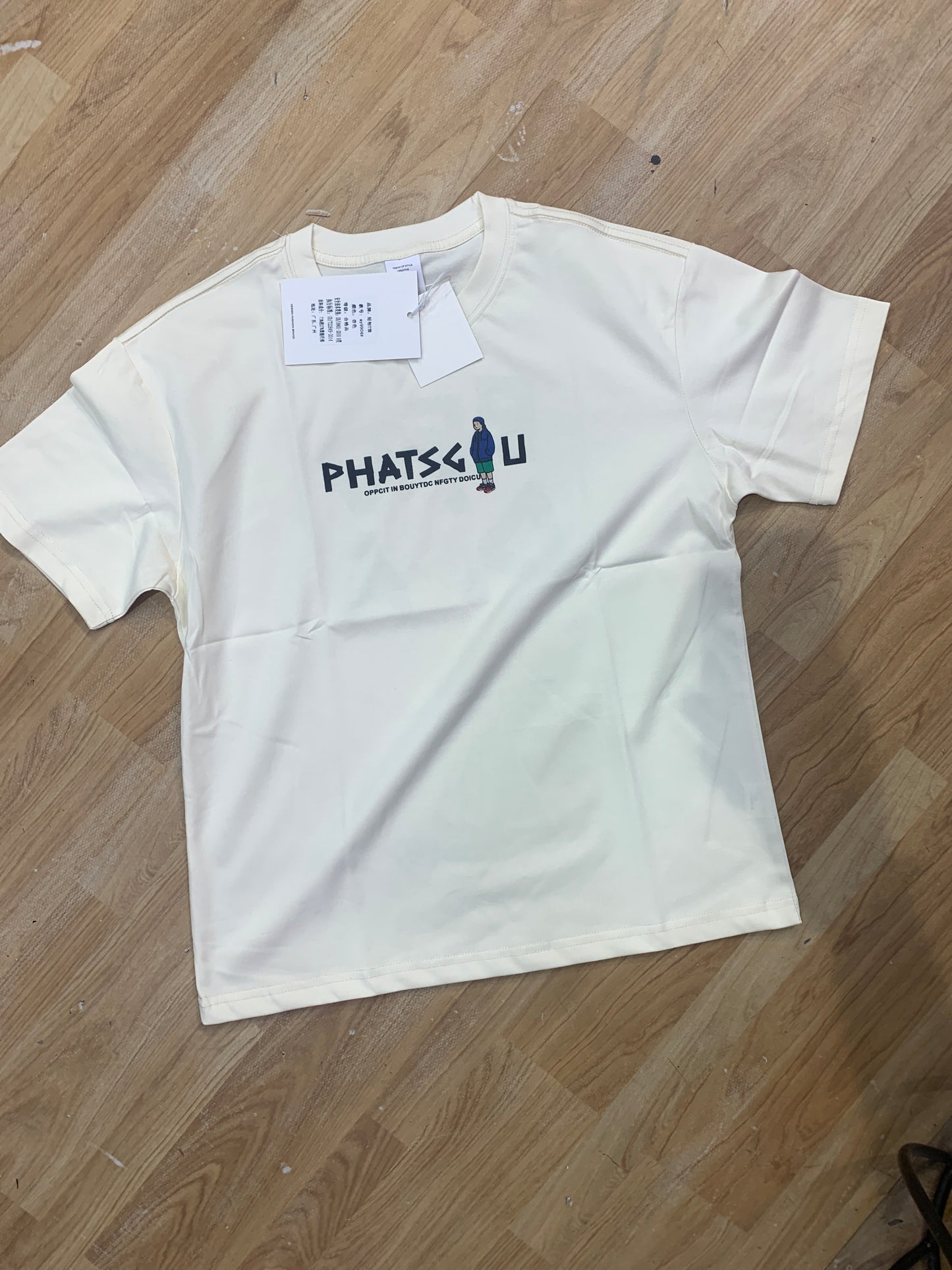 PHATSGU White Colour Tshirt Back Print MY9904