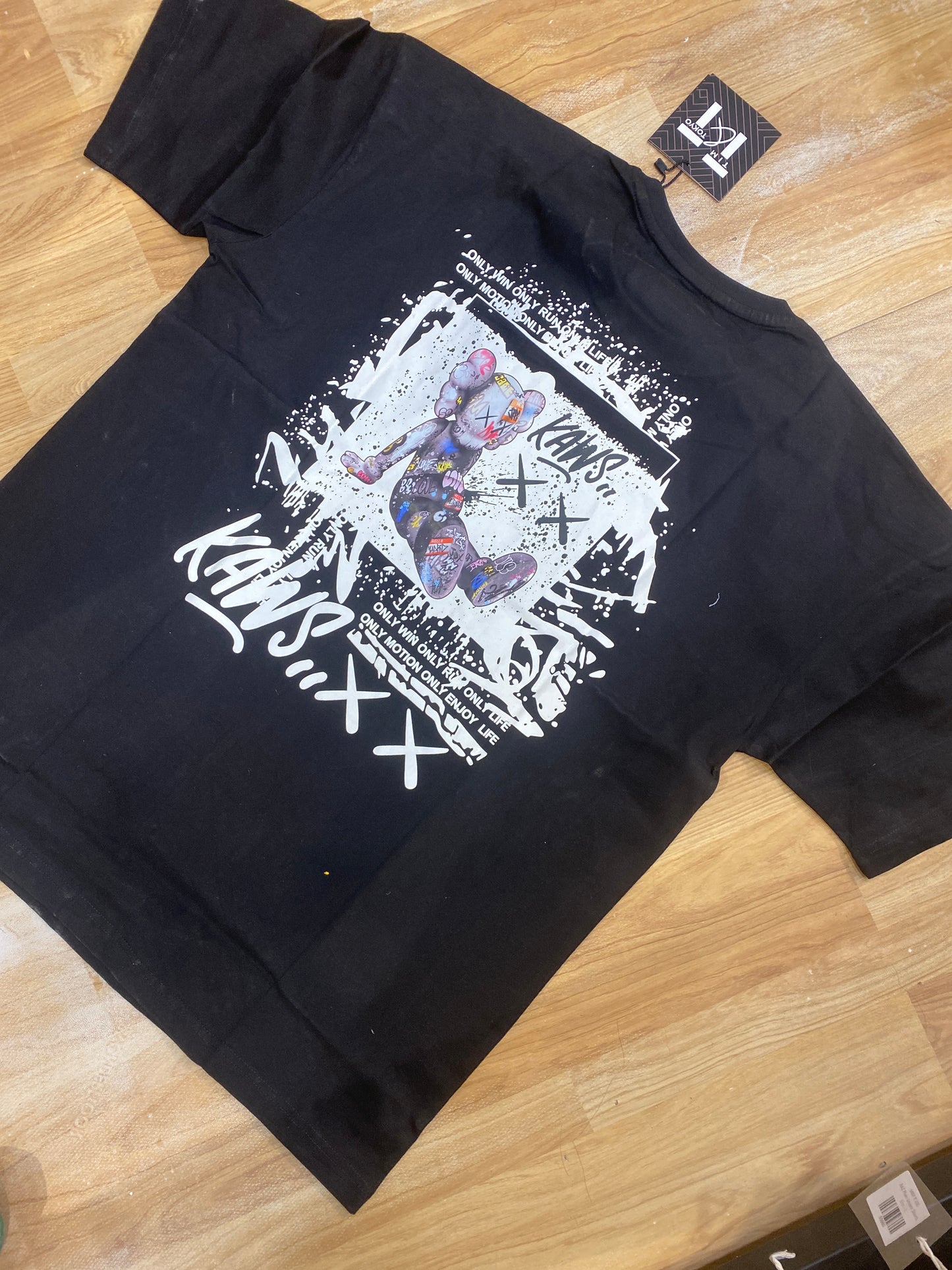 TIM & TOKYO Tshirt Black Colour Back Print Mobe Money H1121