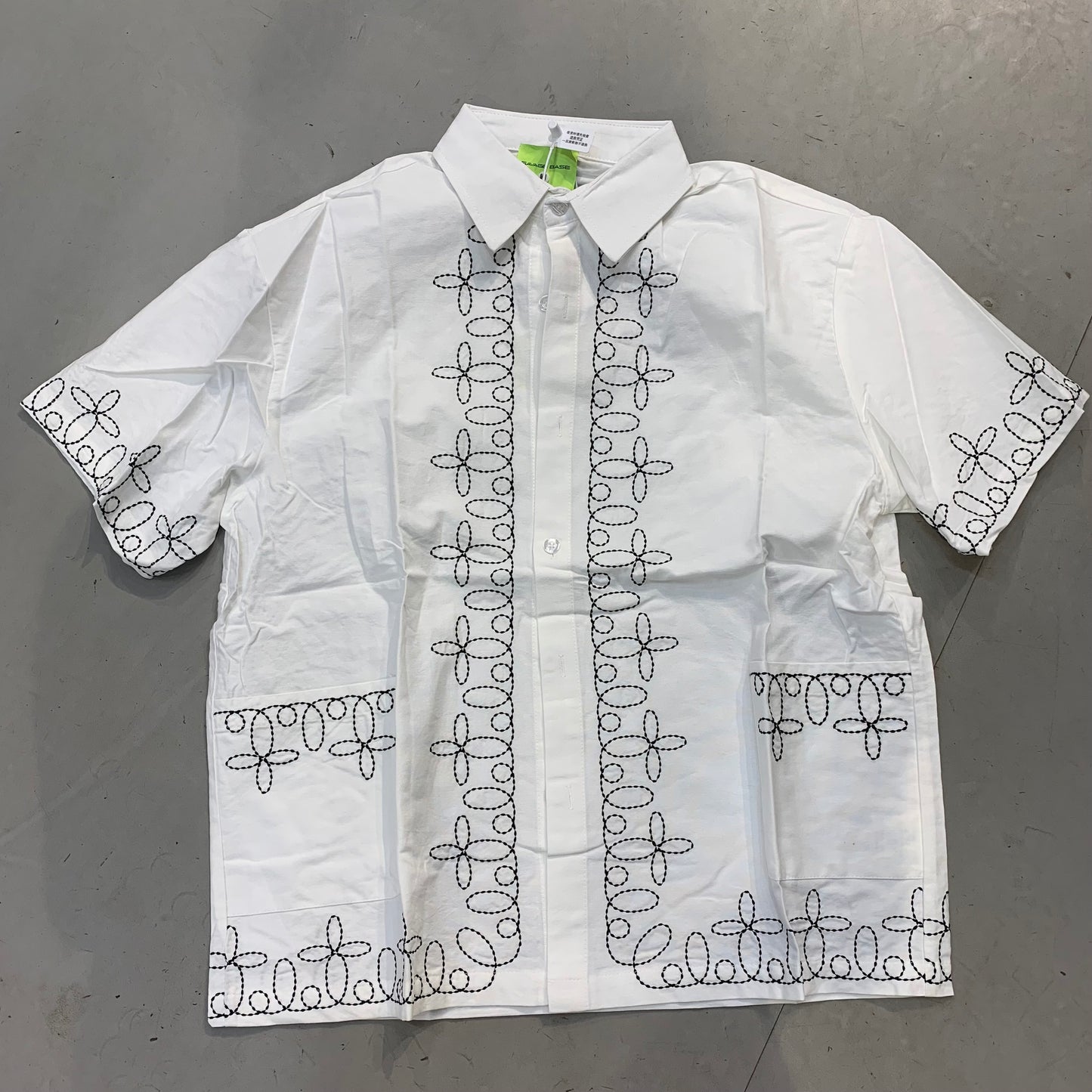 SAVAGE BASE White Colour With Black Print double side Pocket Imported Unisex Shirt YR9338