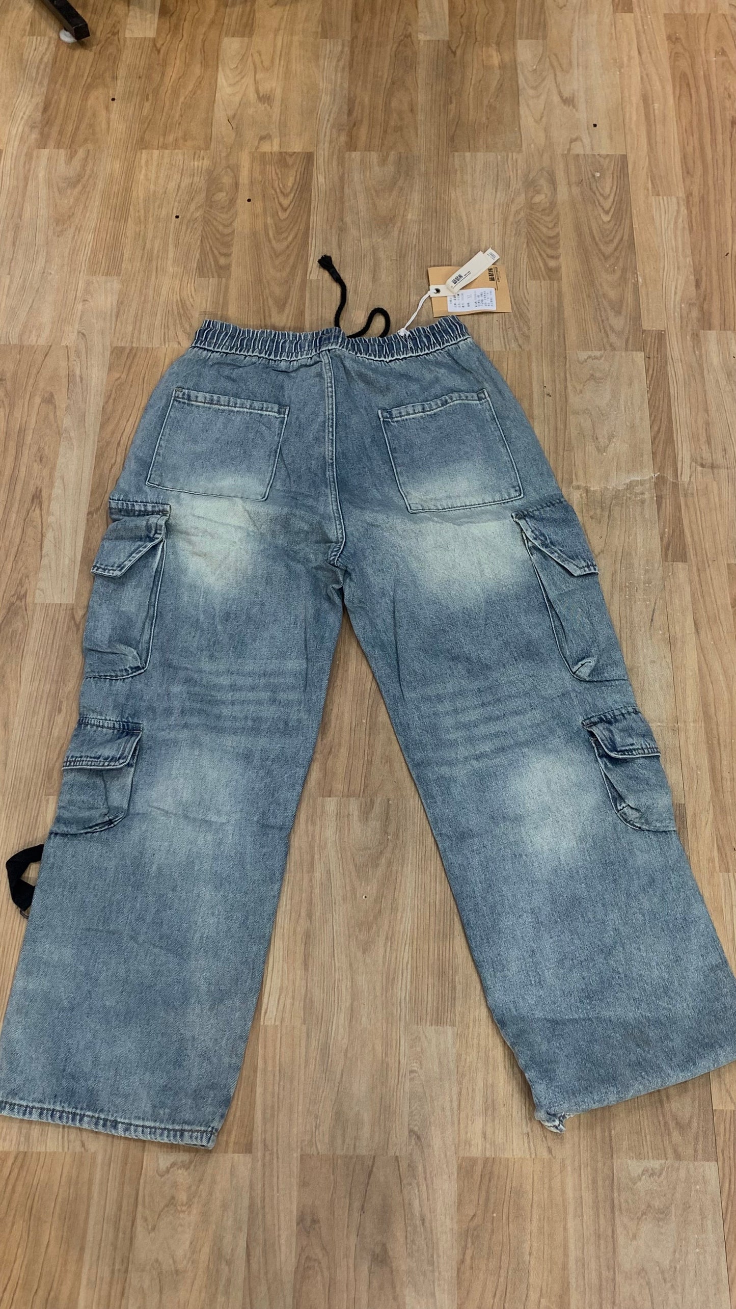 Faded Sky Blue Wash Colour 8 Pocket Premium Quality Korean Style Denim Jeans H00246