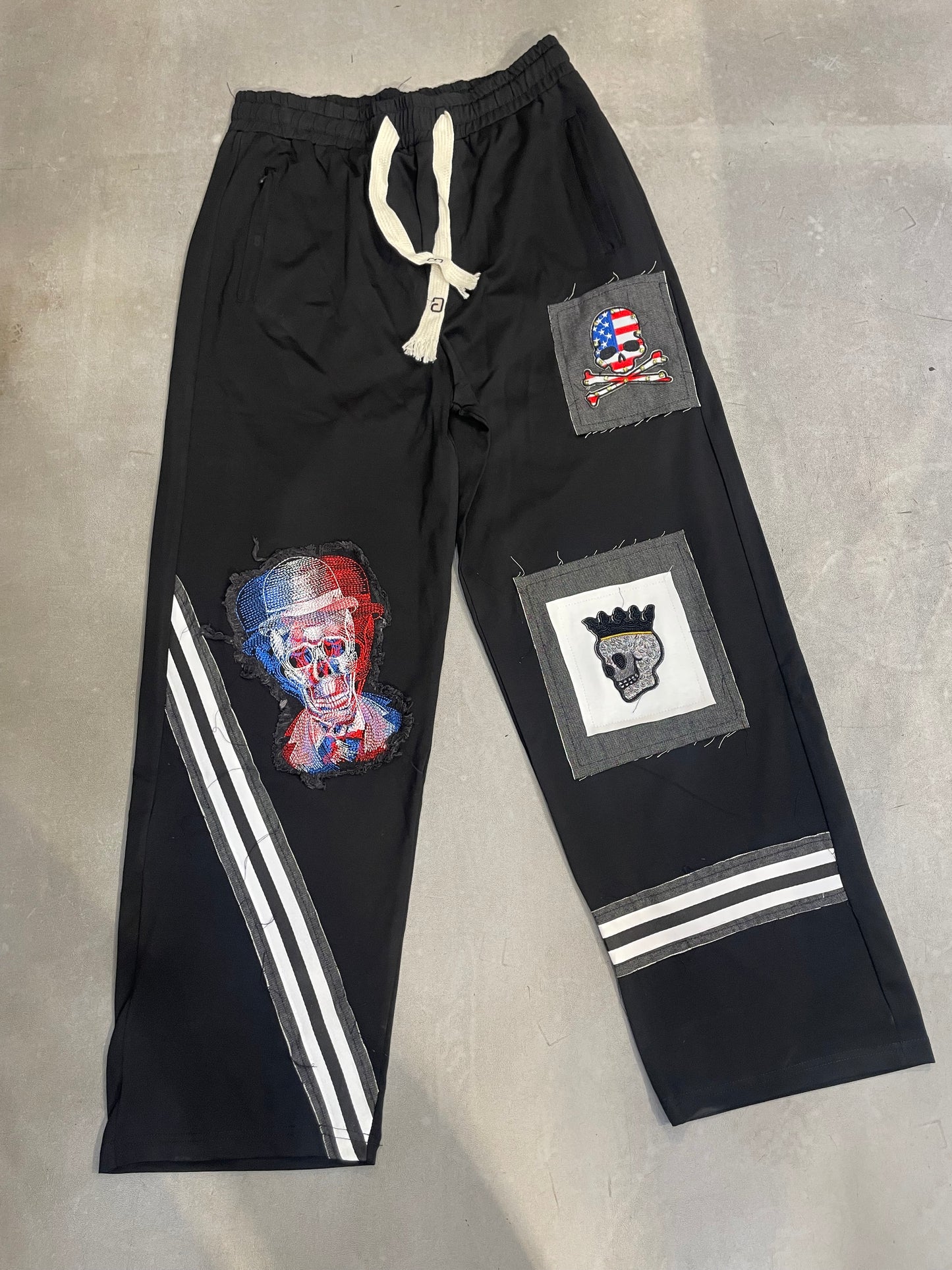 Black Colour Skeleton Print Premium Quality Imported Baggy Fit Lower 990883